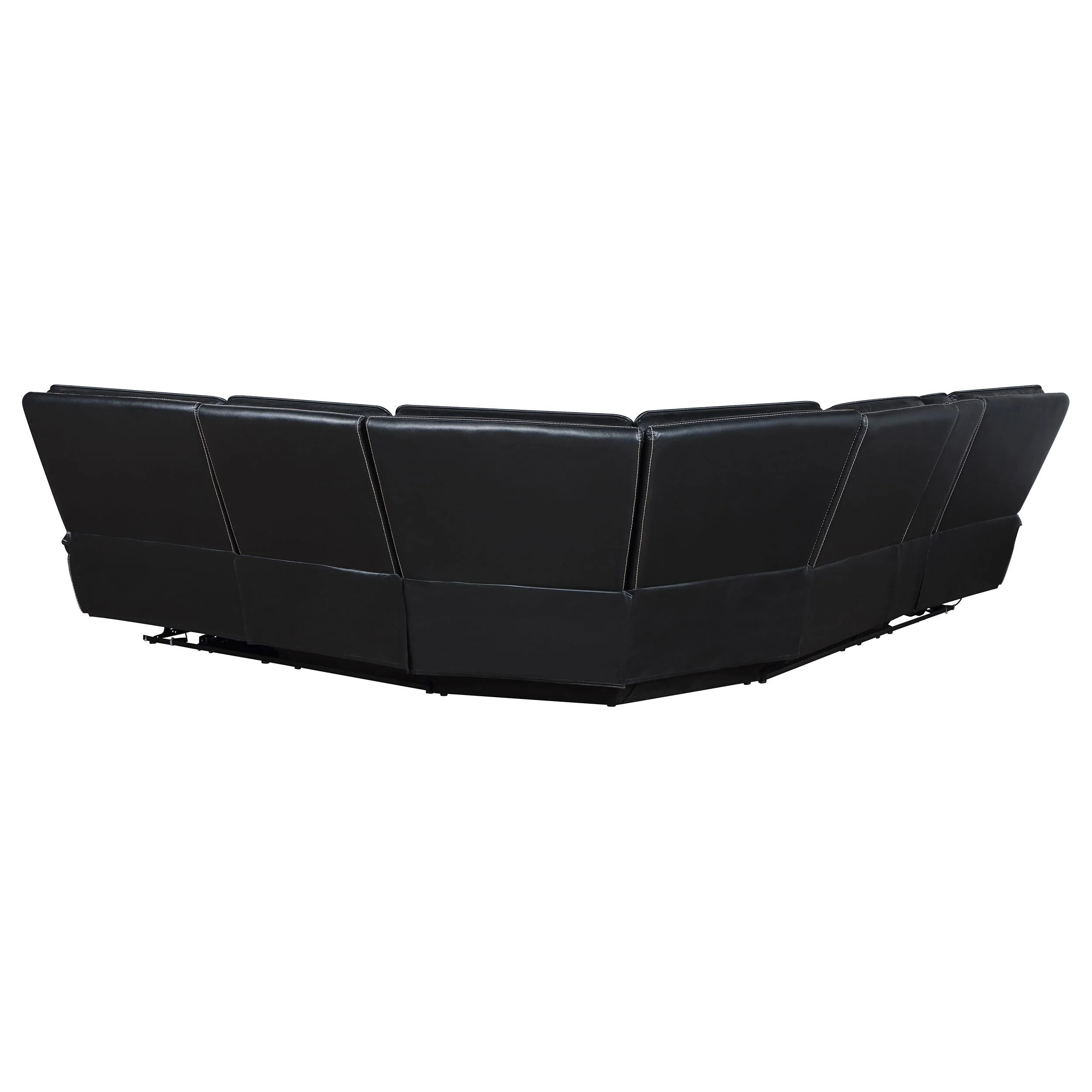 Hewitt Black Leather Upholstered Power Reclining Sectional - Image 6
