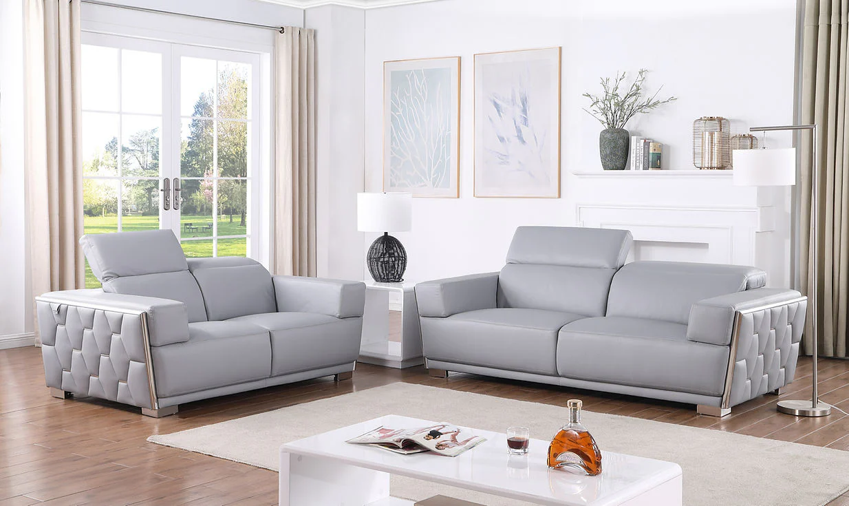 Hexor Light Blue Living Room Set - Image 4