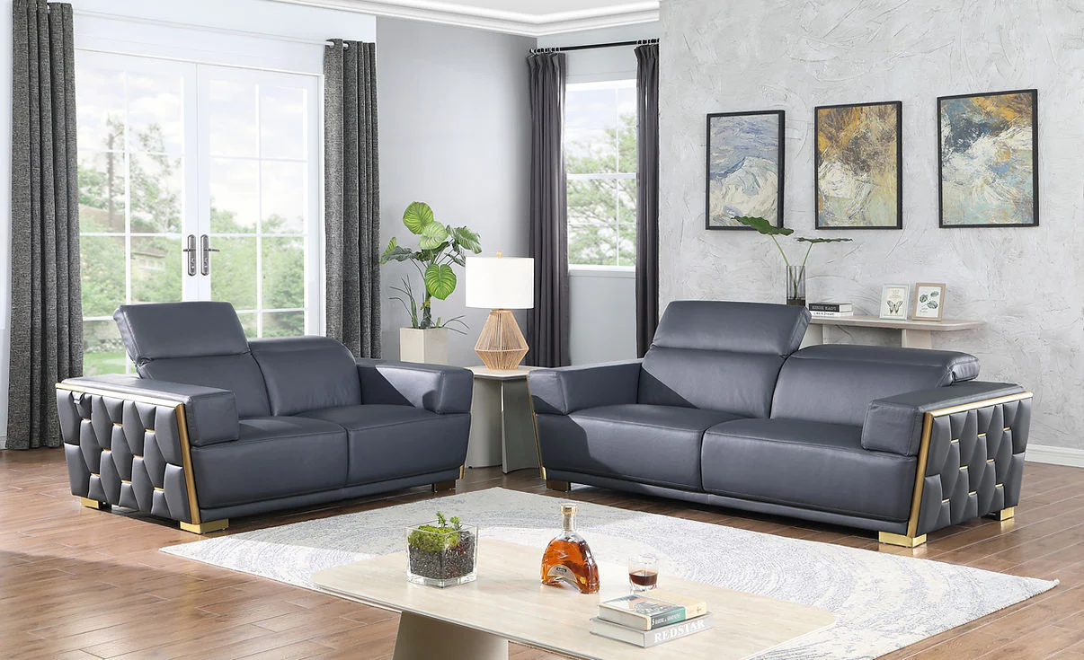 Hexor Navy Living Room Set - Image 2