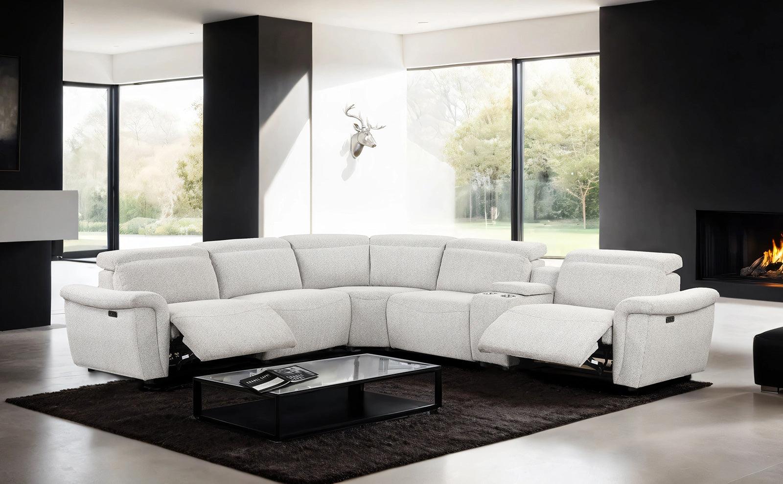 Hieronimus Light Gray Power Reclining Sectional