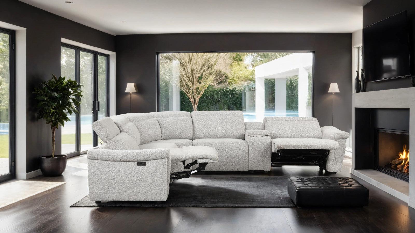 Hieronimus Light Gray Power Reclining Sectional - Image 2