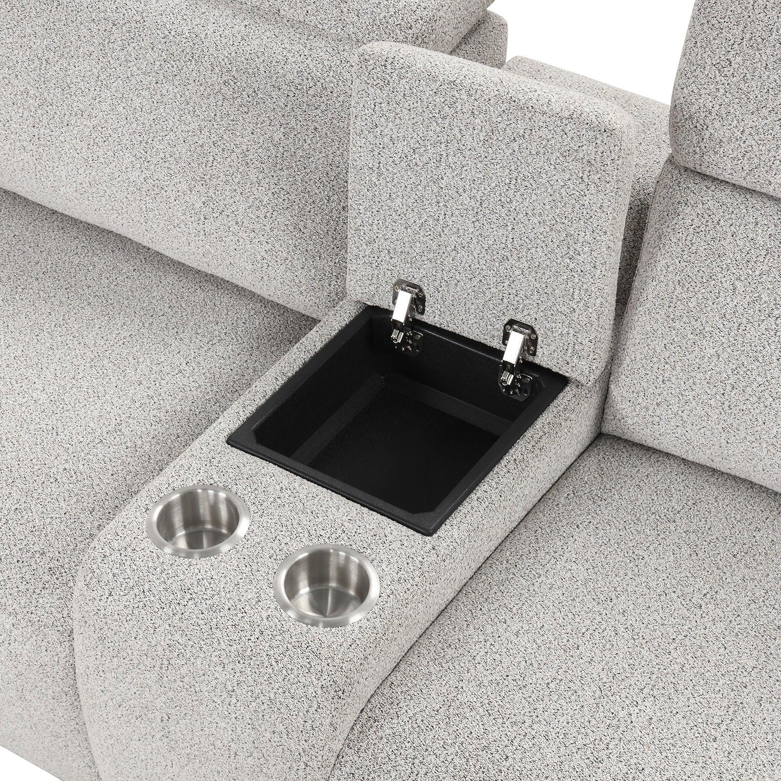 Hieronimus Light Gray Power Reclining Sectional - Image 5