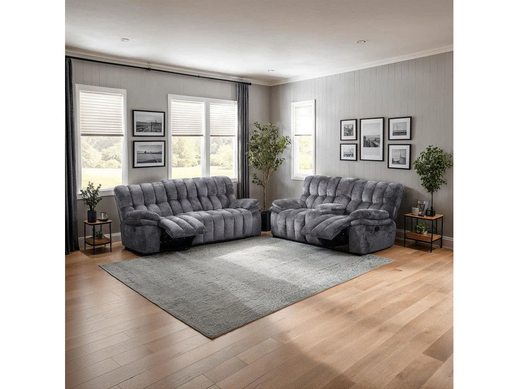 Hieronymus Dark Gray Manual Sofa & Loveseat