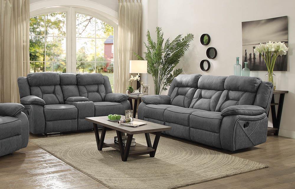 Higgins Gray 2-Piece Upholstered Tufted Living Room Set