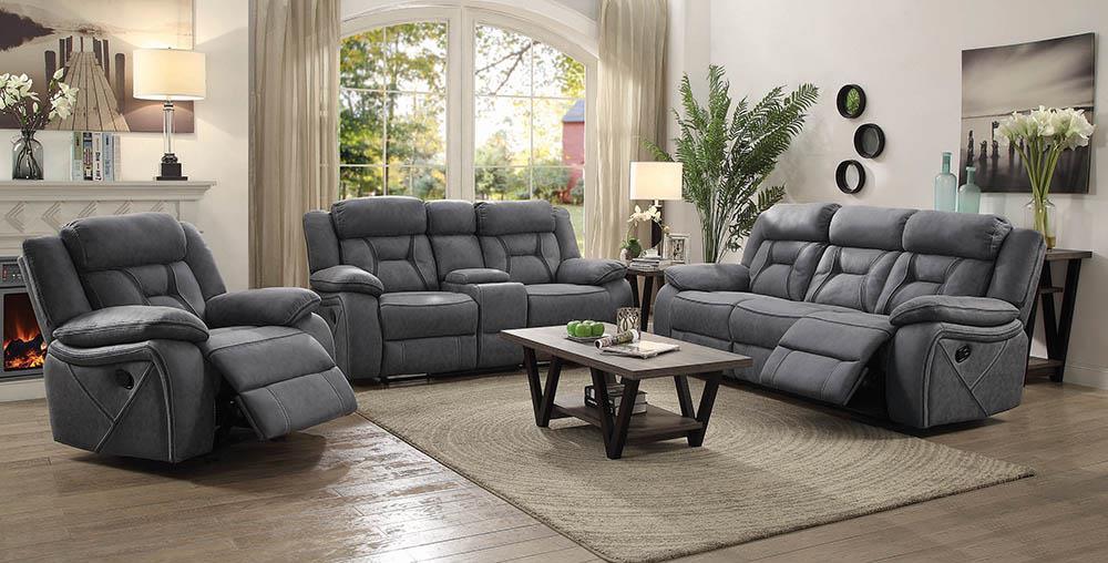 Higgins Gray Pillow Top Arm Motion Loveseat with Console - Image 7