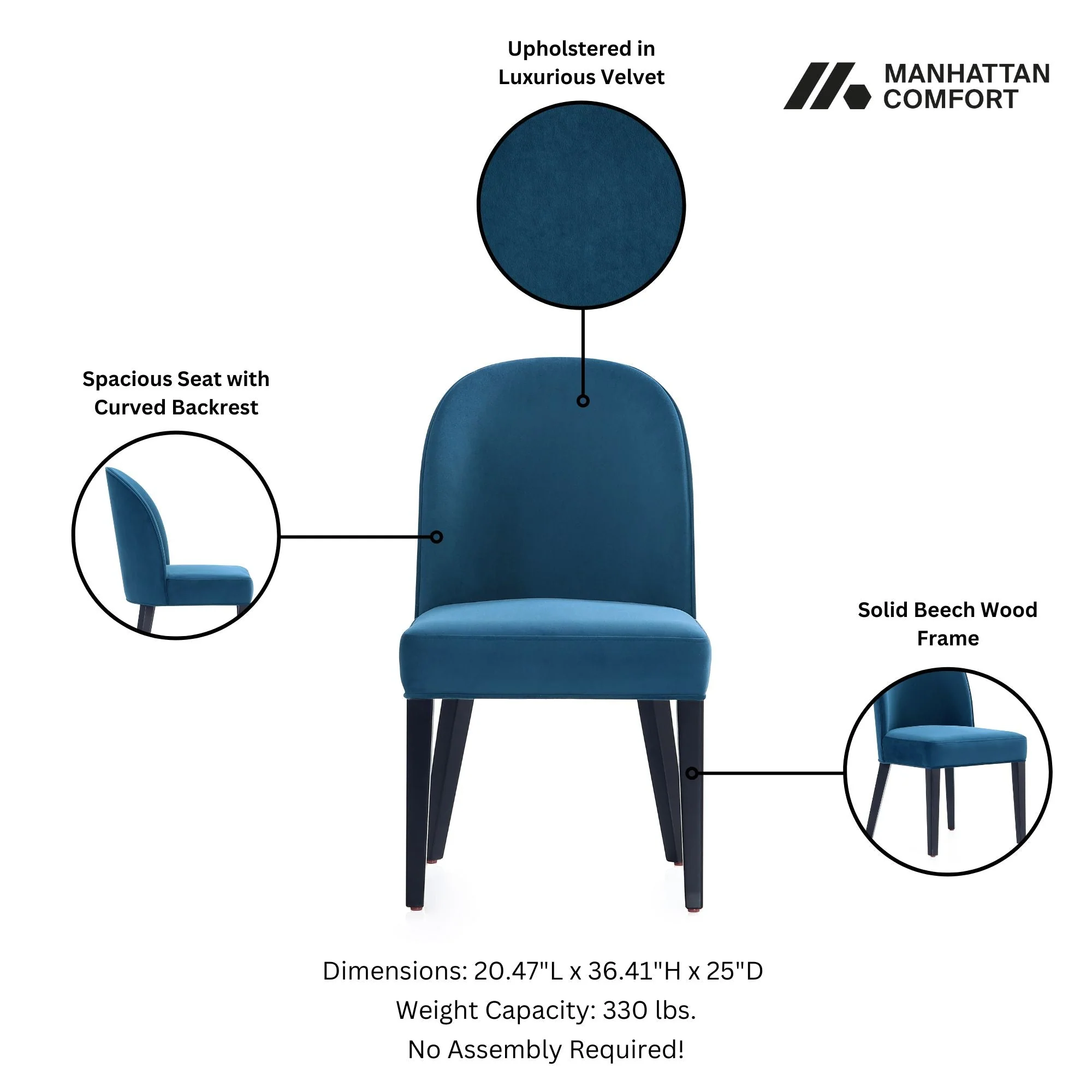 Hillman Dining Chair in Blue (set of 2) - Image 4