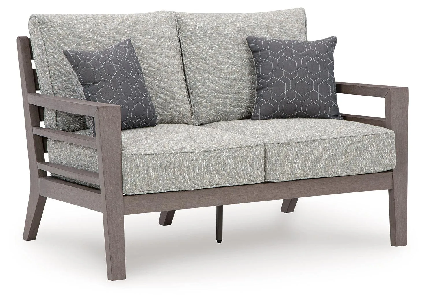Hillside Barn Gray/Brown Outdoor Loveseat with Cushion - Image 2