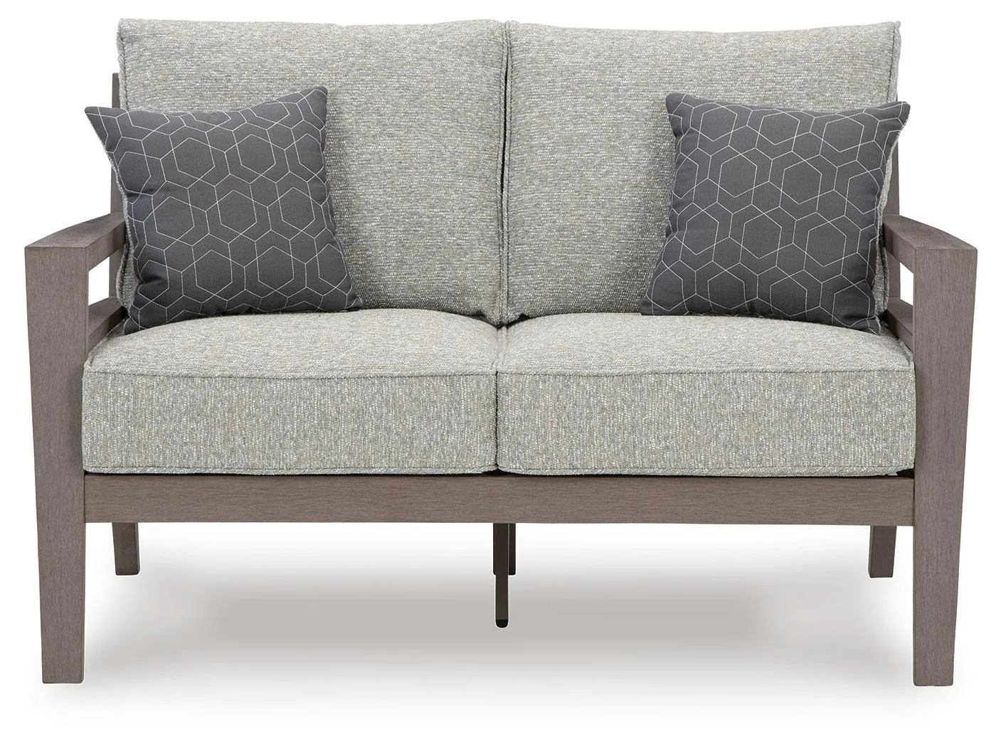 Hillside Barn Gray/Brown Outdoor Loveseat with Cushion - Image 3