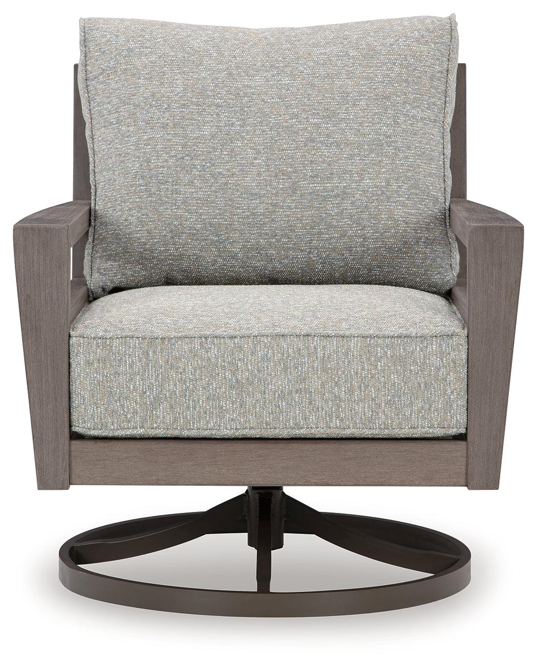 Hillside Barn Gray/Brown Outdoor Swivel Lounge Chair - Image 3