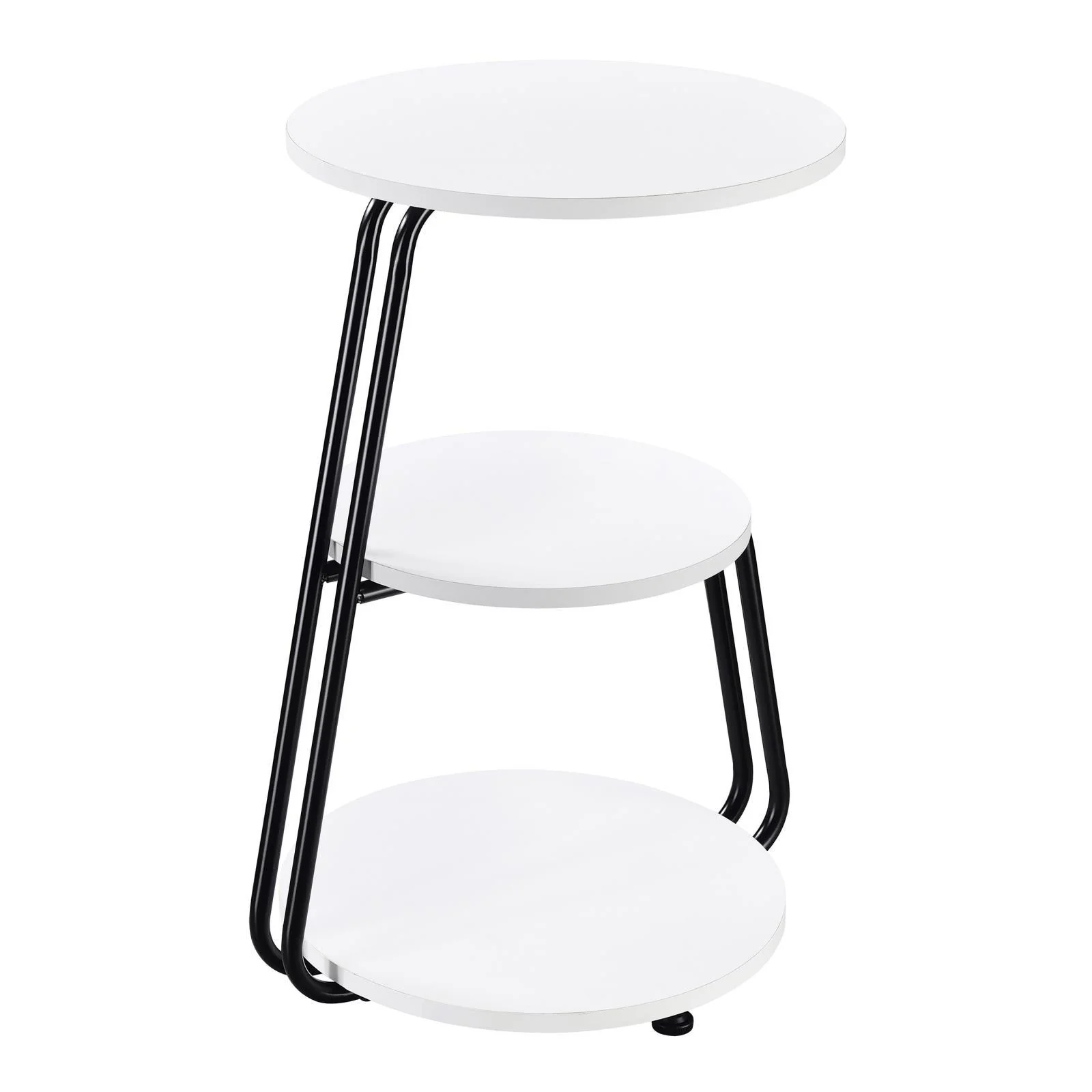 Hilly White and Black 3-tier Round Side Table - Image 6