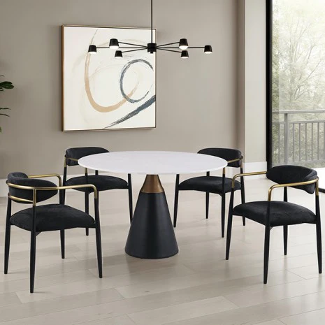 Hobro Black 5-Piece Dining Room Set