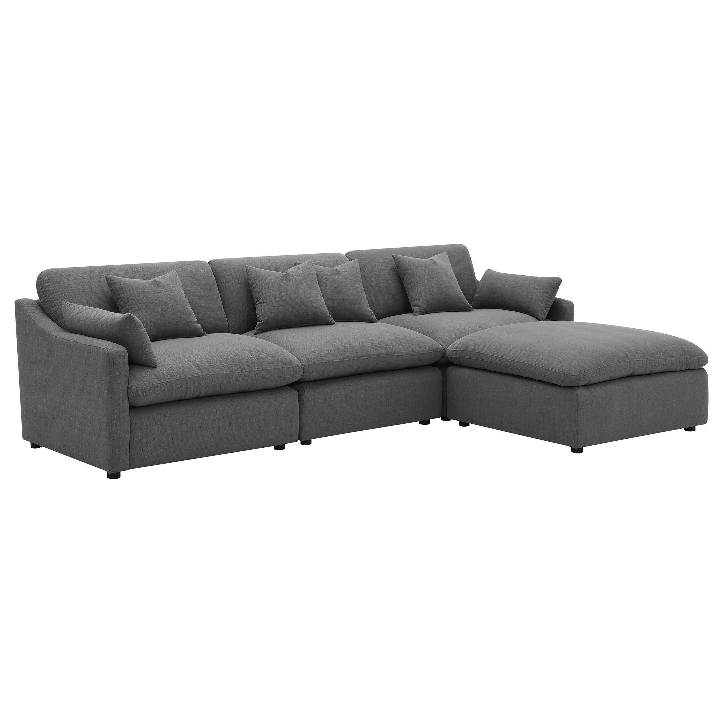 Hobson Charcoal 4-piece Upholstered Modular Sectional Sofa - Image 2