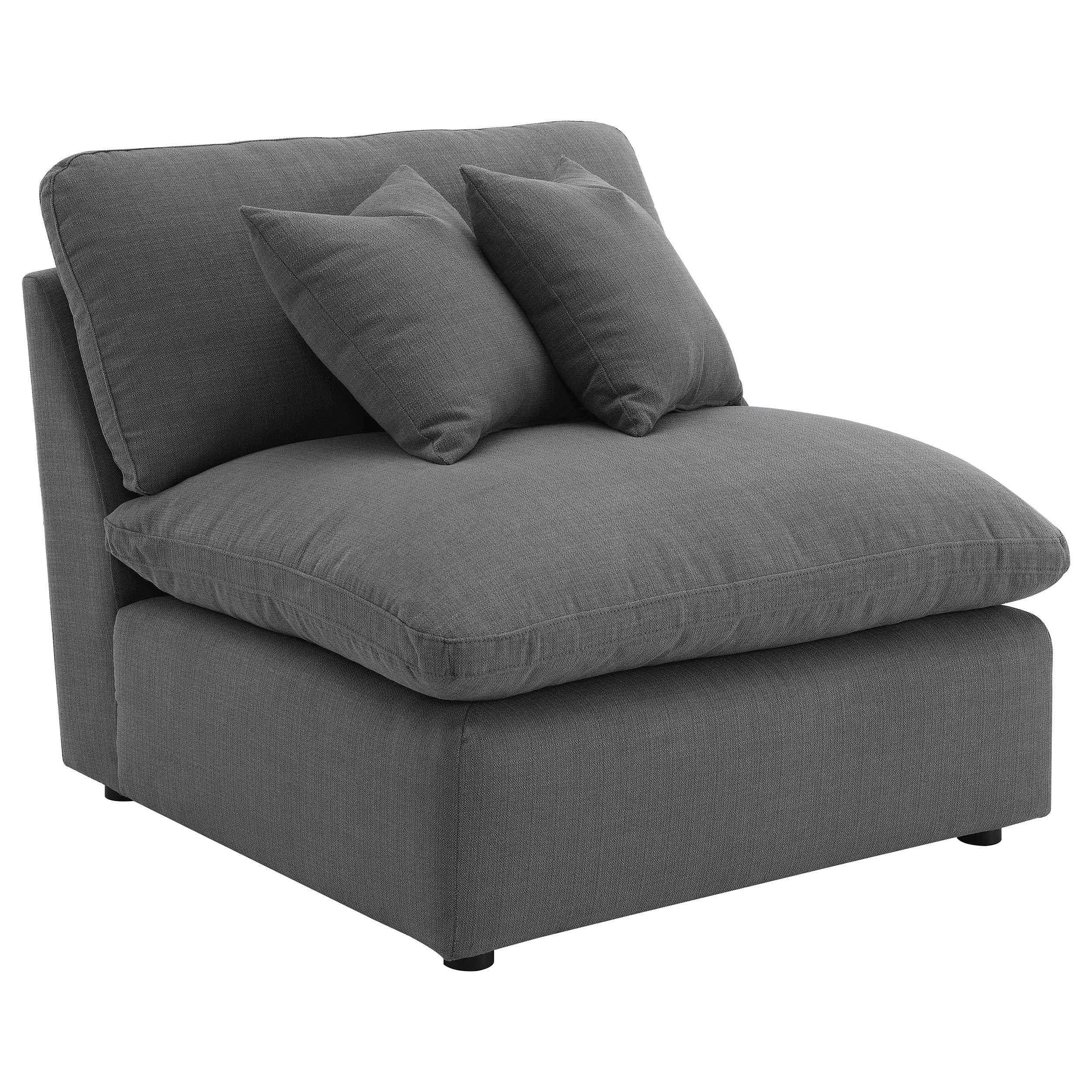 Hobson Charcoal 4-piece Upholstered Modular Sectional Sofa - Image 3