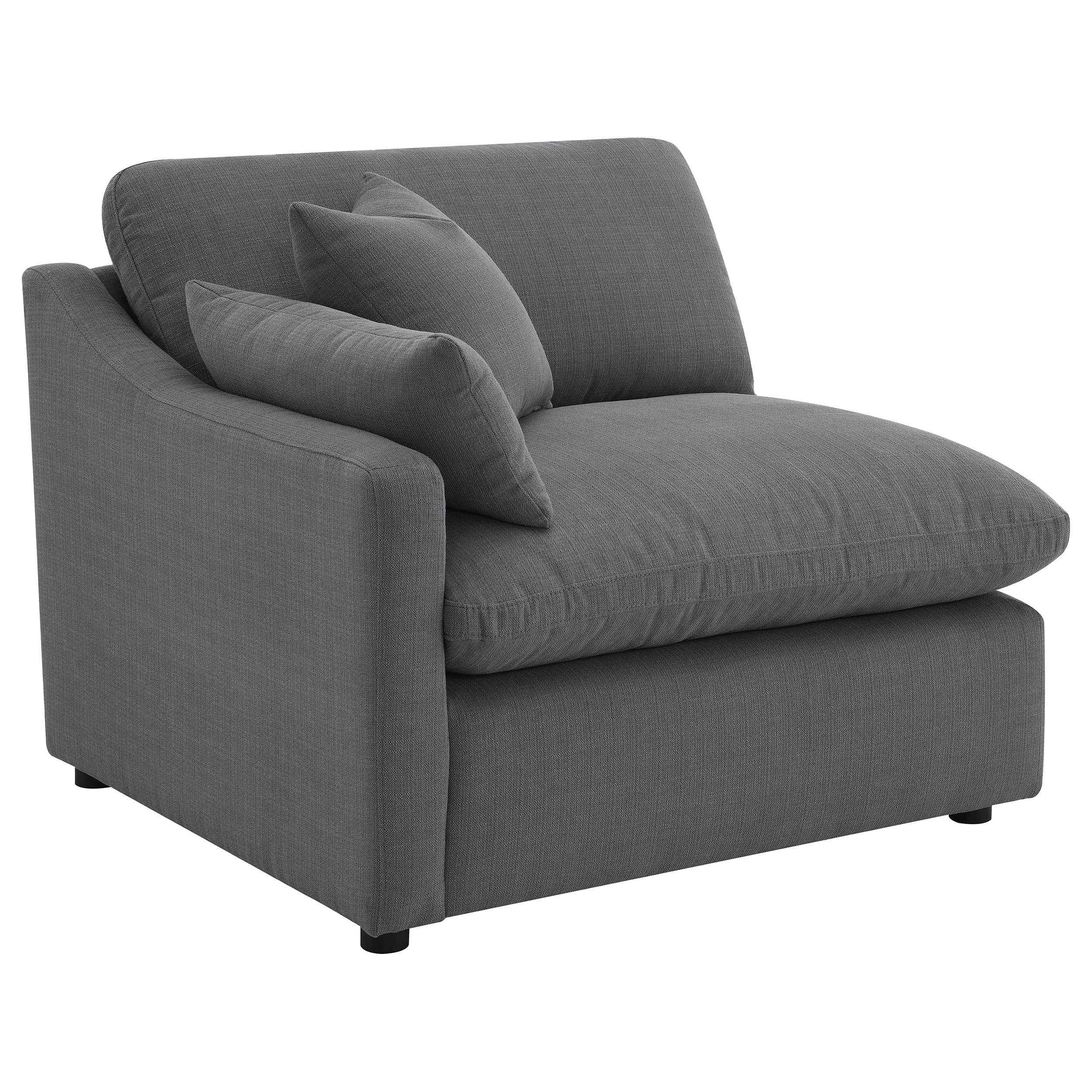Hobson Charcoal 4-piece Upholstered Modular Sectional Sofa - Image 4