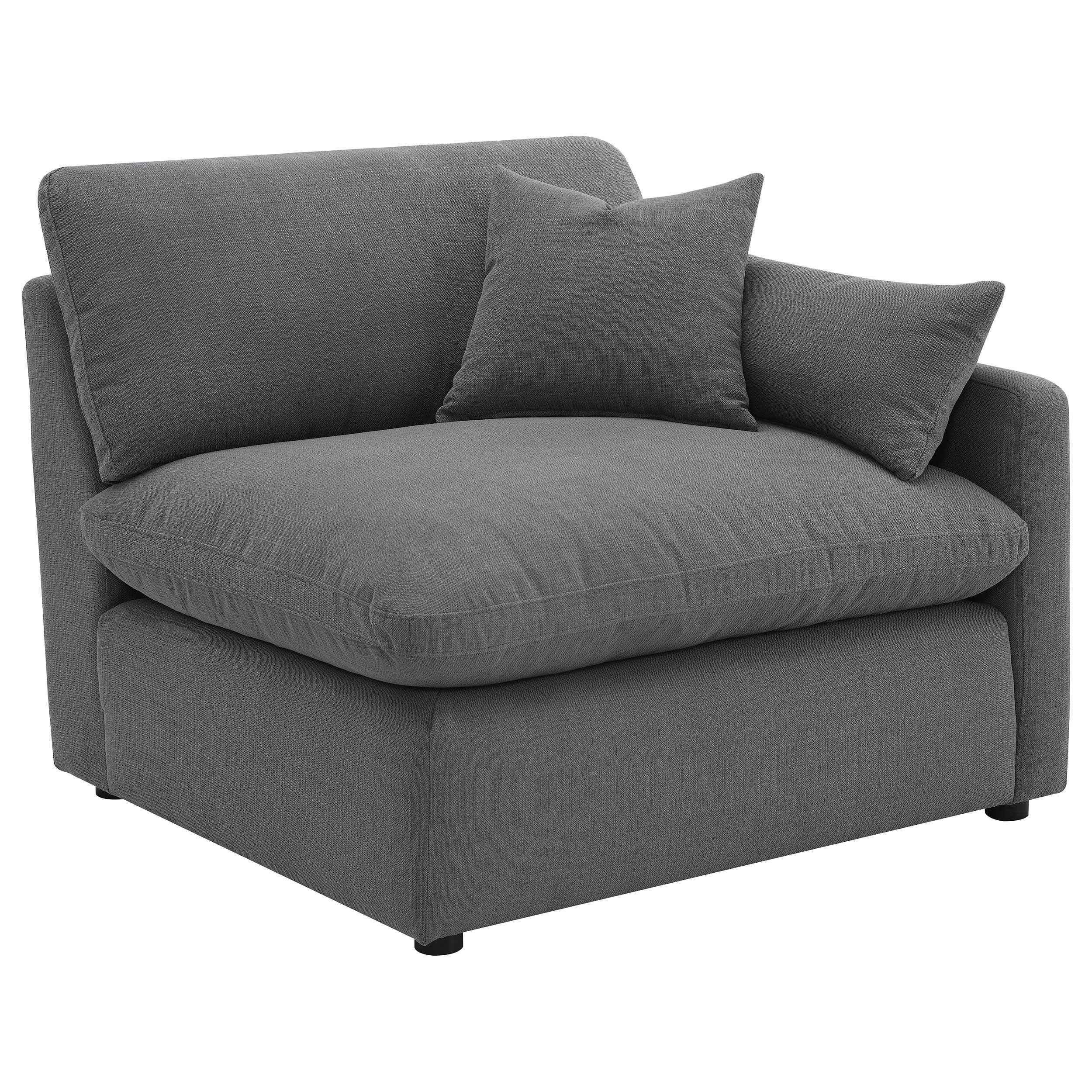 Hobson Charcoal 4-piece Upholstered Modular Sectional Sofa - Image 5