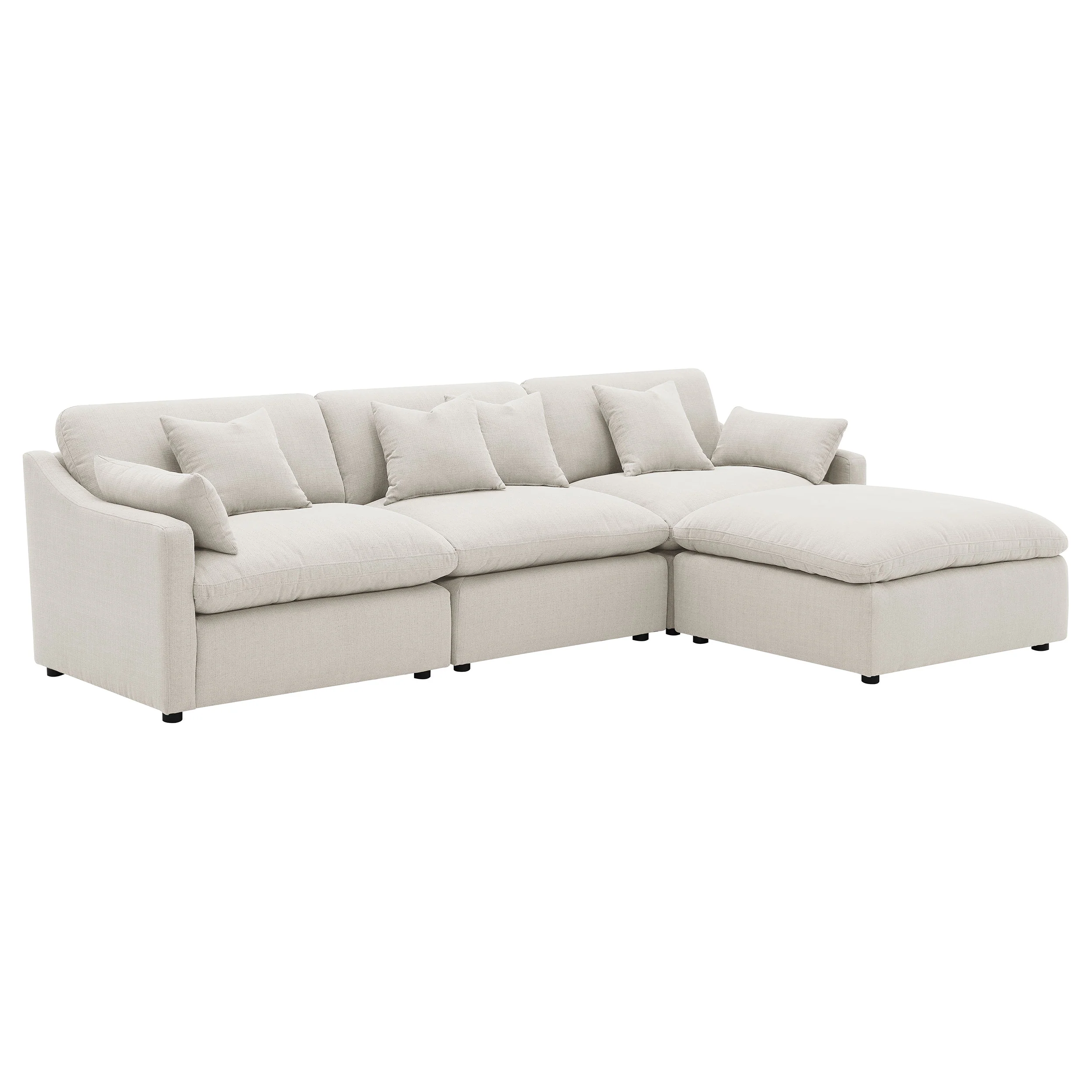 Hobson Ivory 4-piece Upholstered Modular Sectional Sofa - Image 2