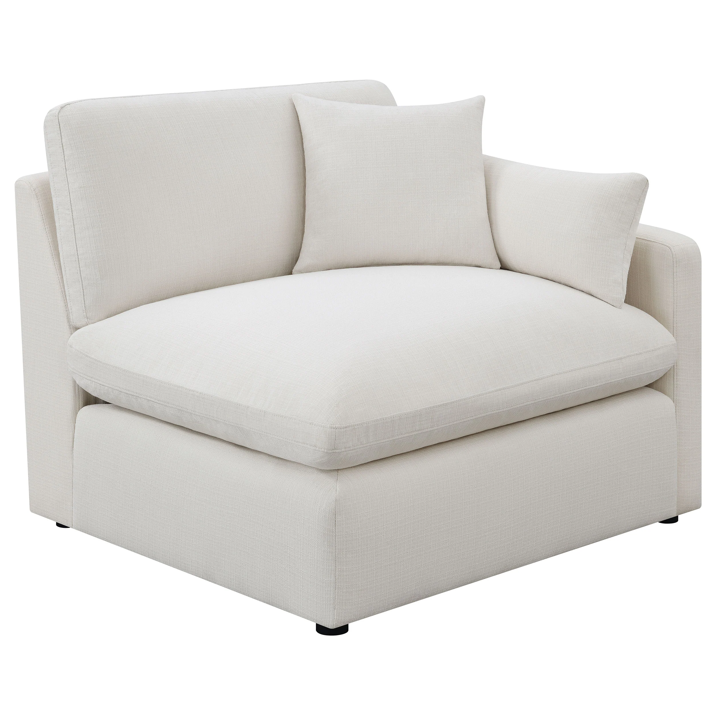 Hobson Ivory 4-piece Upholstered Modular Sectional Sofa - Image 4