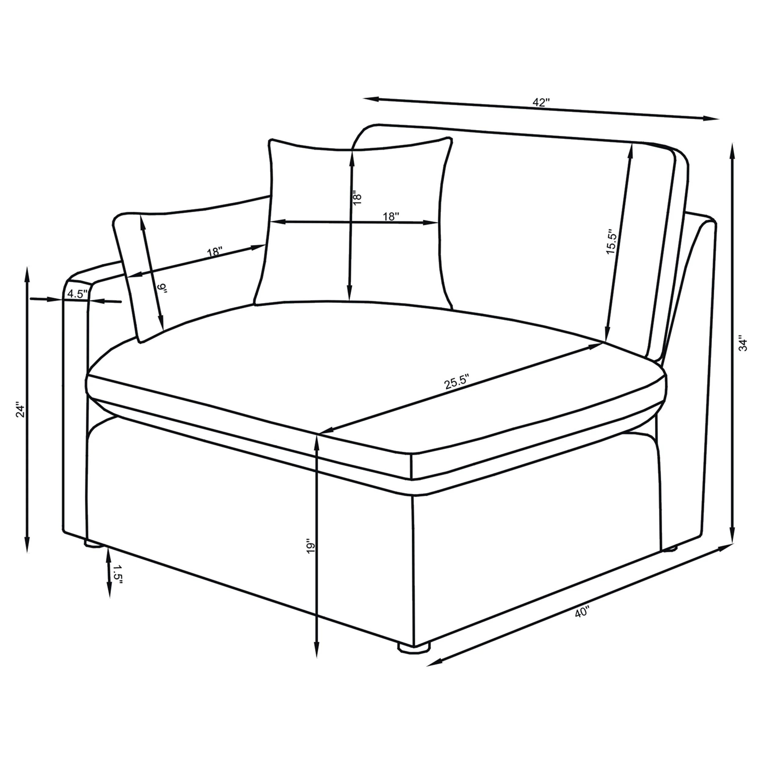 Hobson Ivory 4-piece Upholstered Modular Sectional Sofa - Image 7