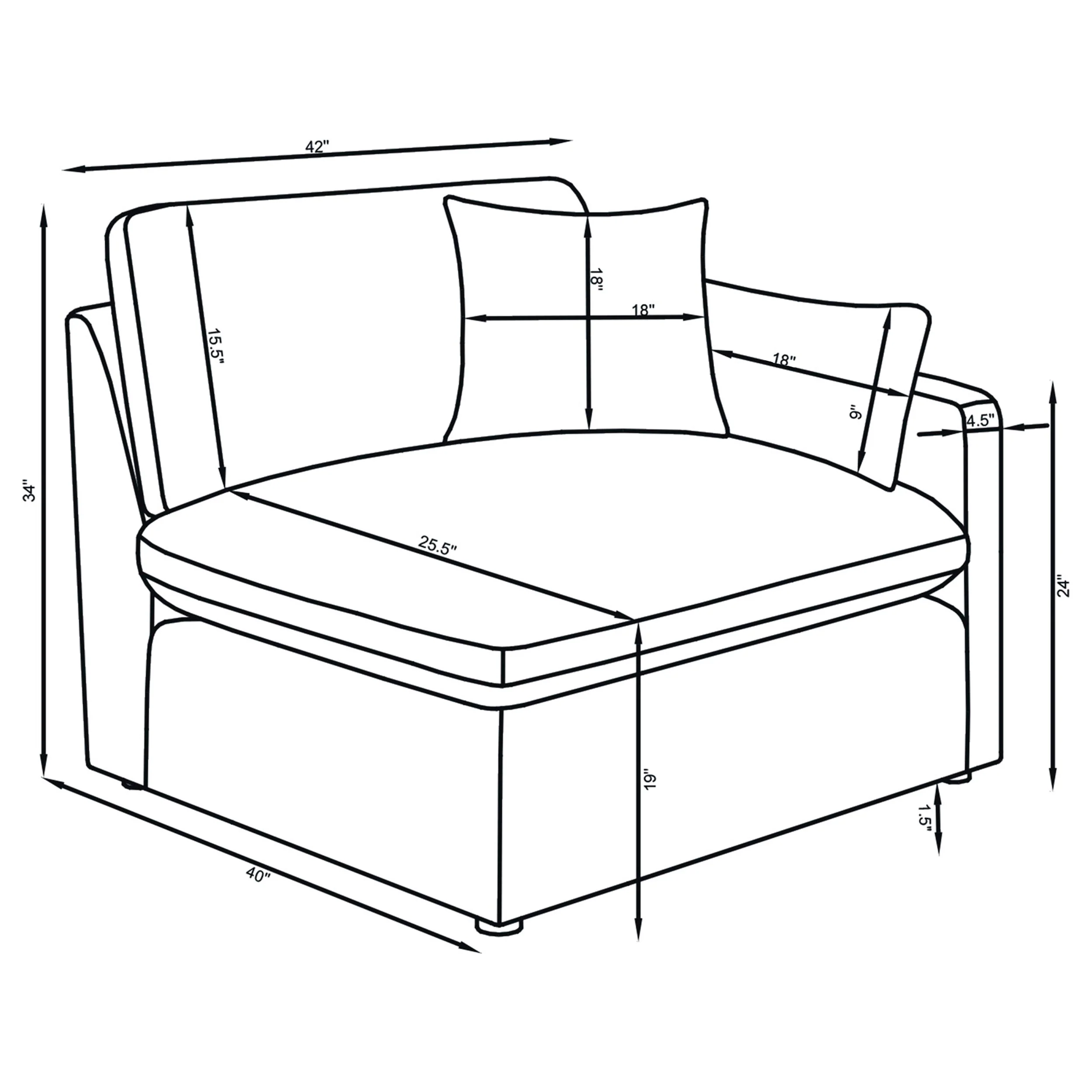 Hobson Ivory 4-piece Upholstered Modular Sectional Sofa - Image 9