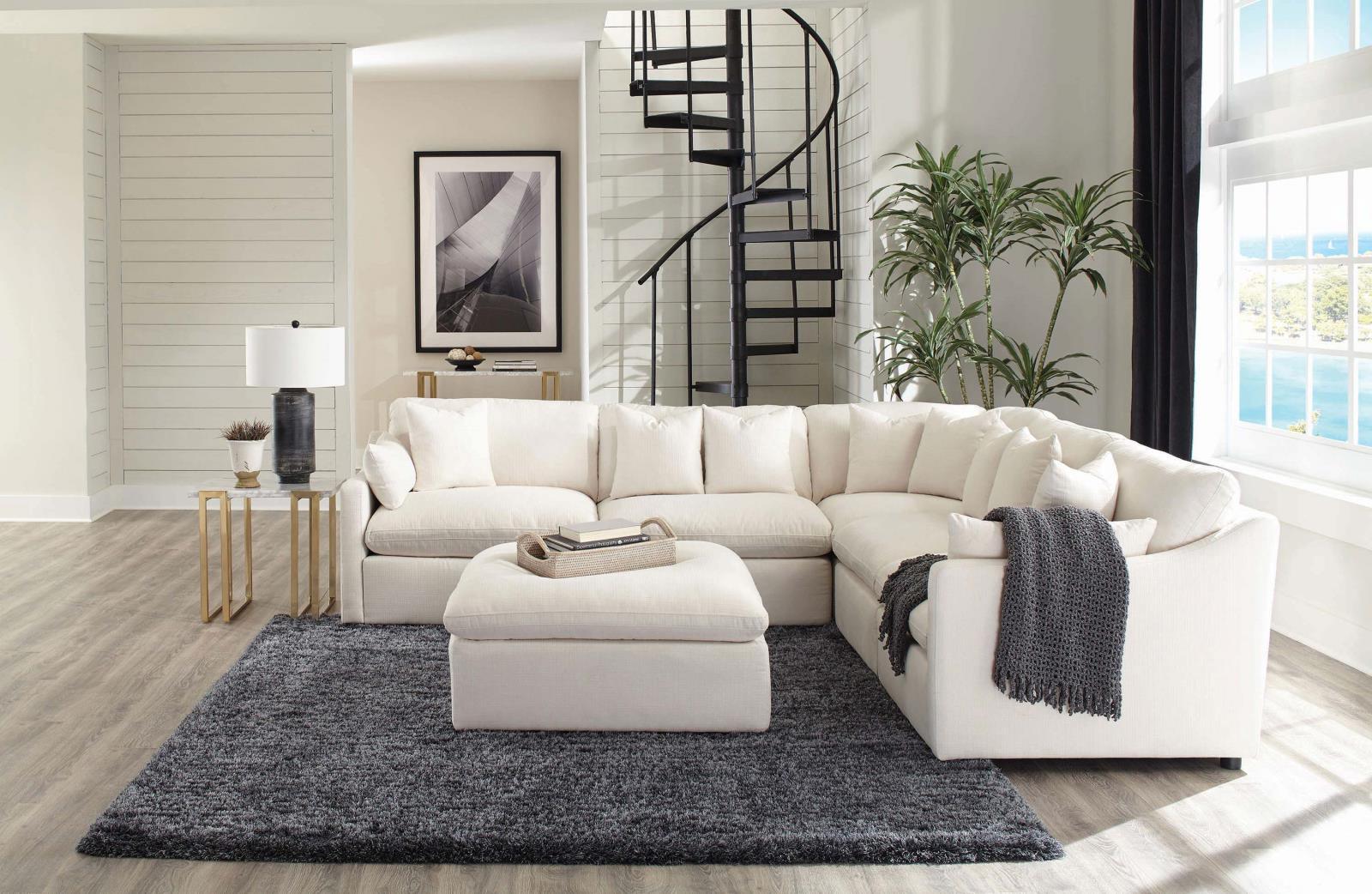 Hobson Ivory 6-Piece Upholstered Modular Sectional Sofa - Image 2