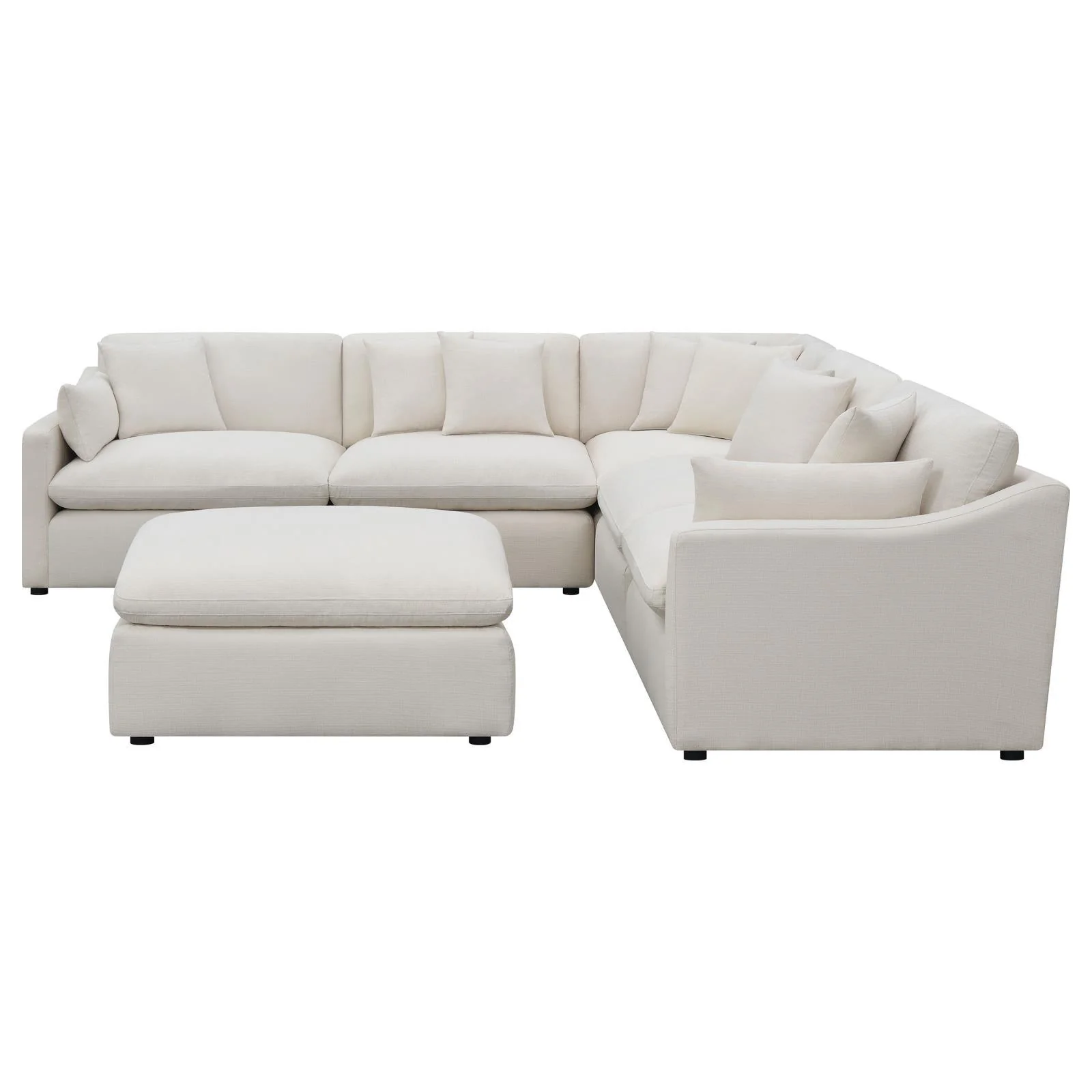 Hobson Ivory 6-Piece Upholstered Modular Sectional Sofa - Image 3