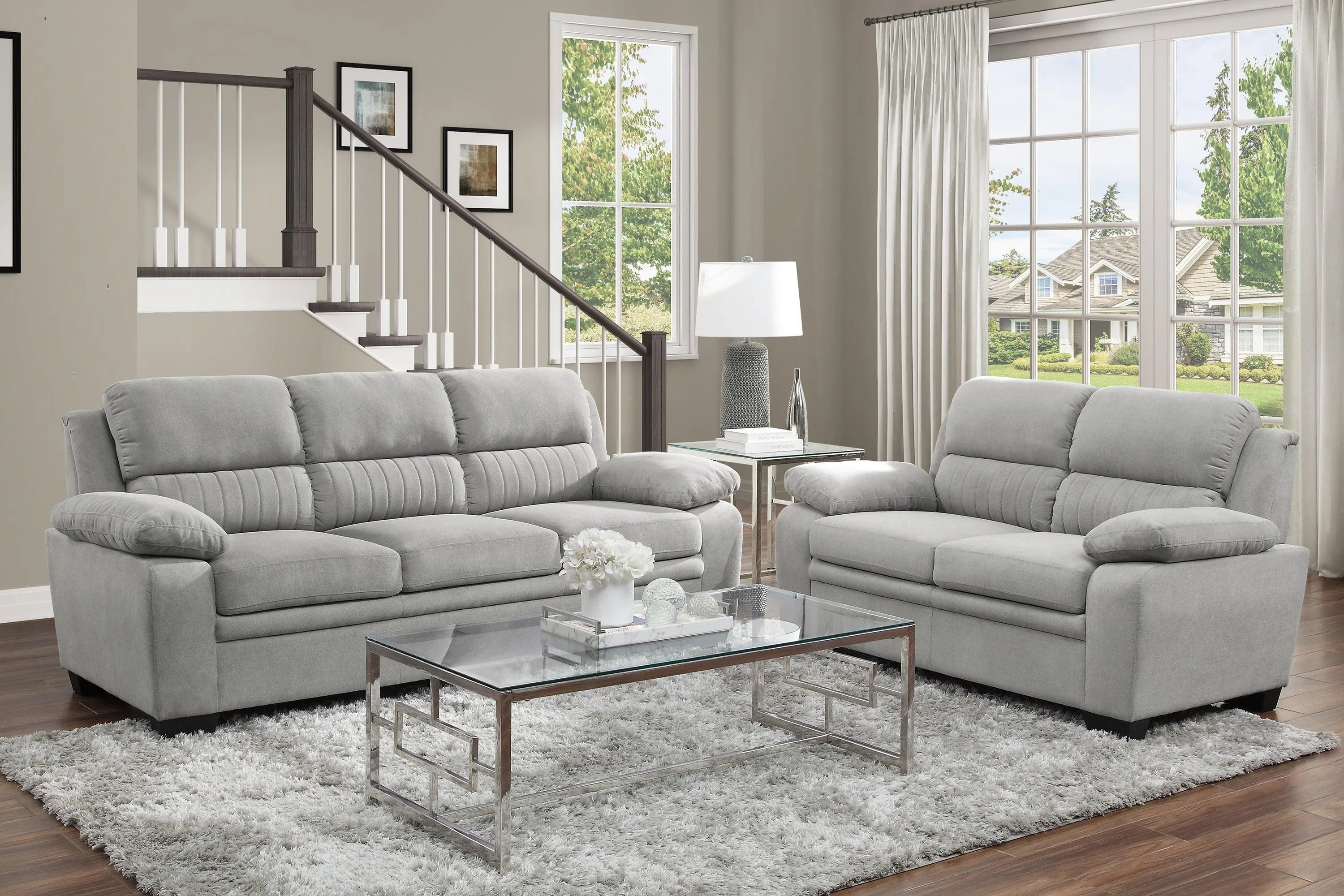 Holleman Gray Loveseat - Image 2