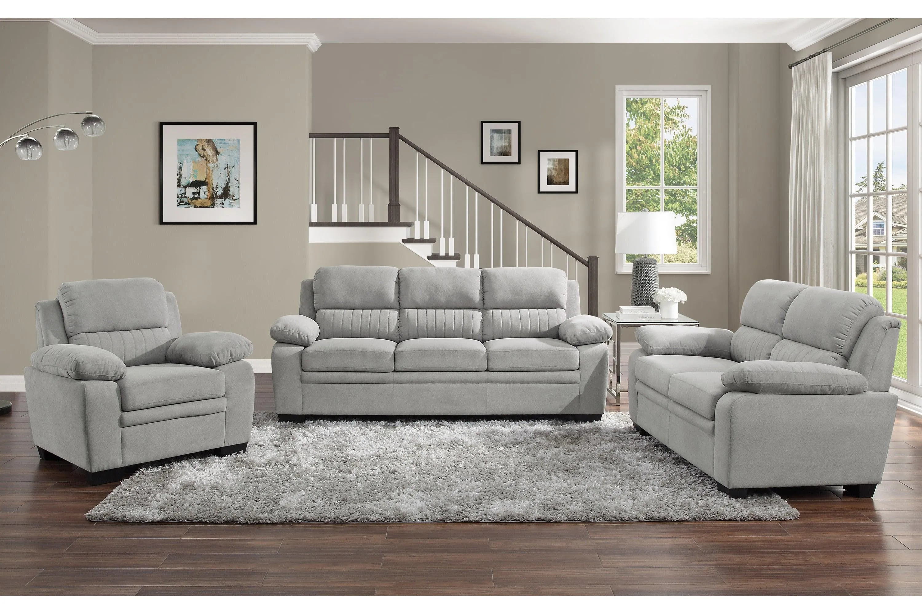 Holleman Gray Loveseat - Image 6