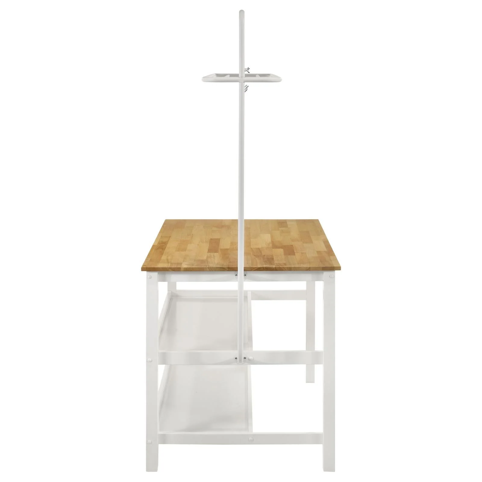 Hollis Brown/White 3-Piece Kitchen Island Counter Height Table with Stools - Image 5
