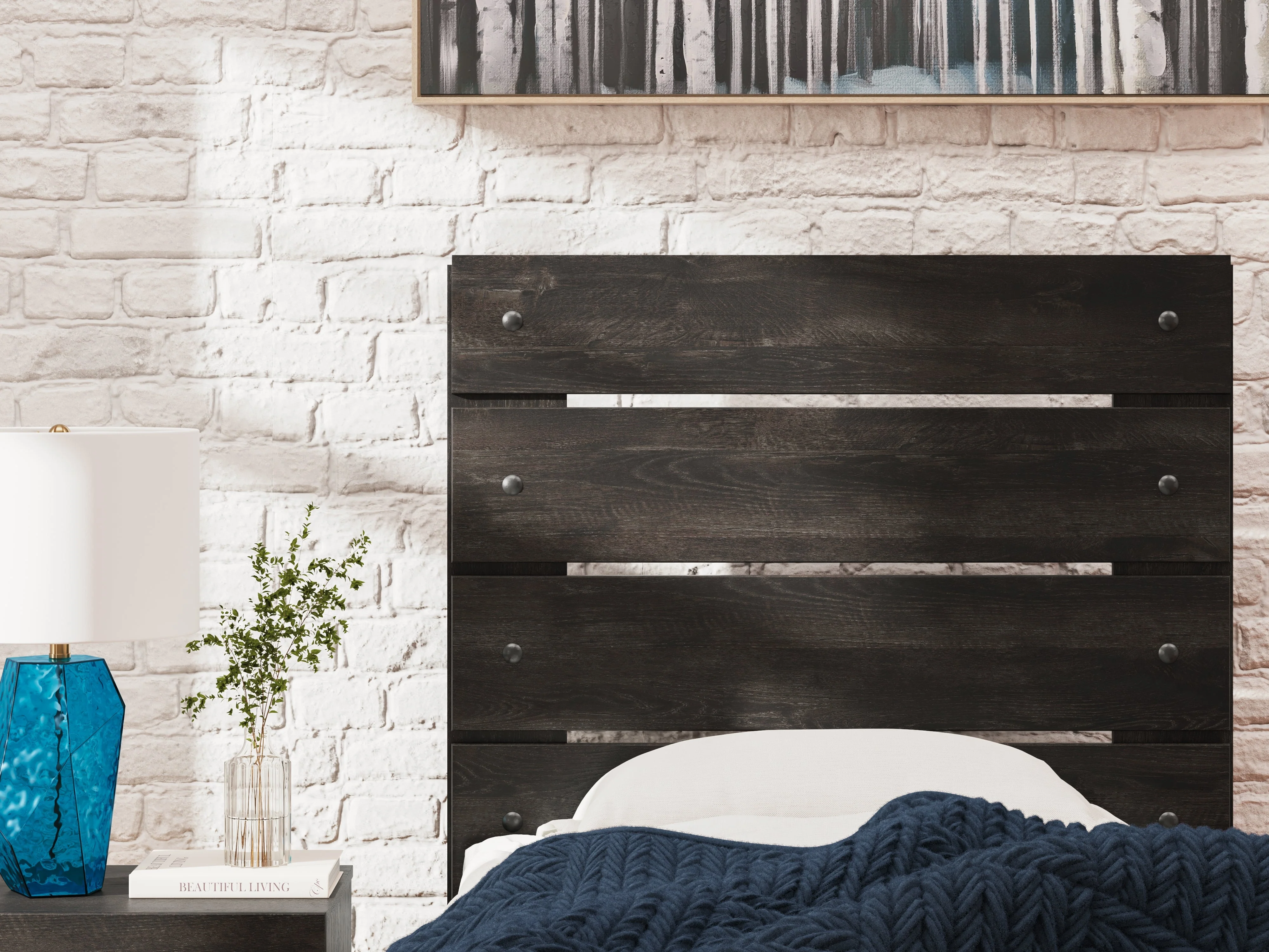 Hollivern Dark Gray Full Panel Bed - Image 10