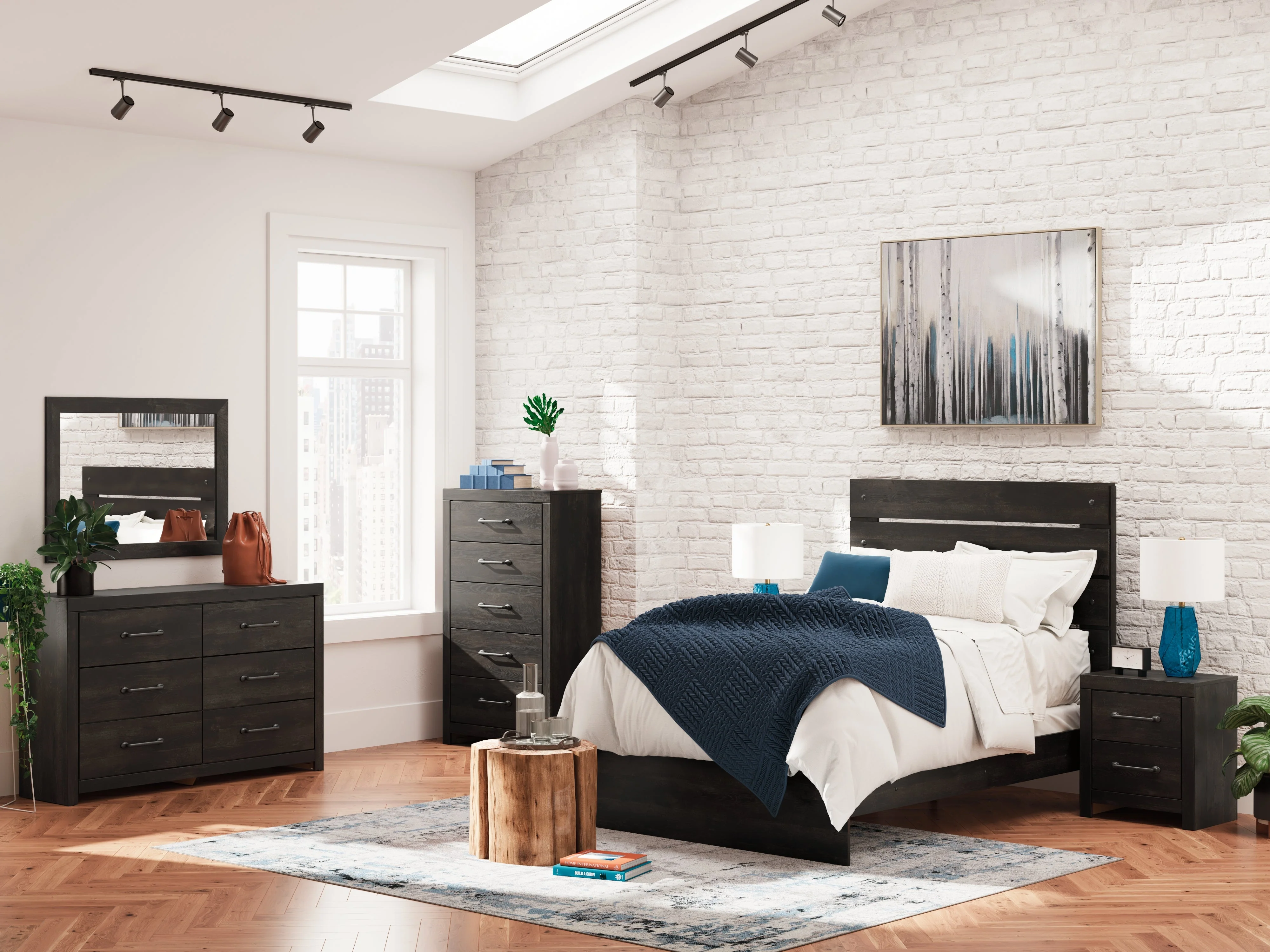Hollivern Dark Gray Full Panel Bed - Image 11