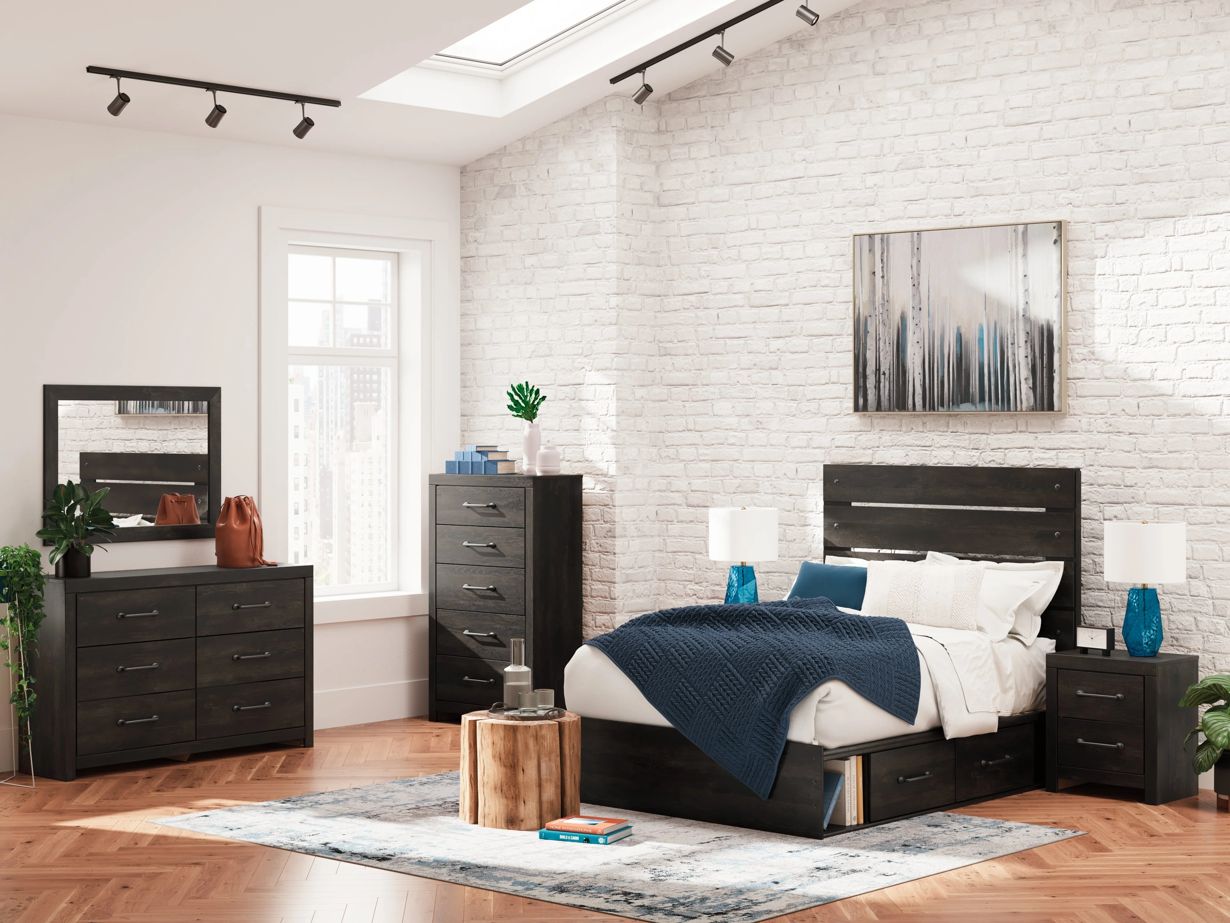 Hollivern Dark Gray Full Storage Platform Bed with 2 Drawers - Image 12