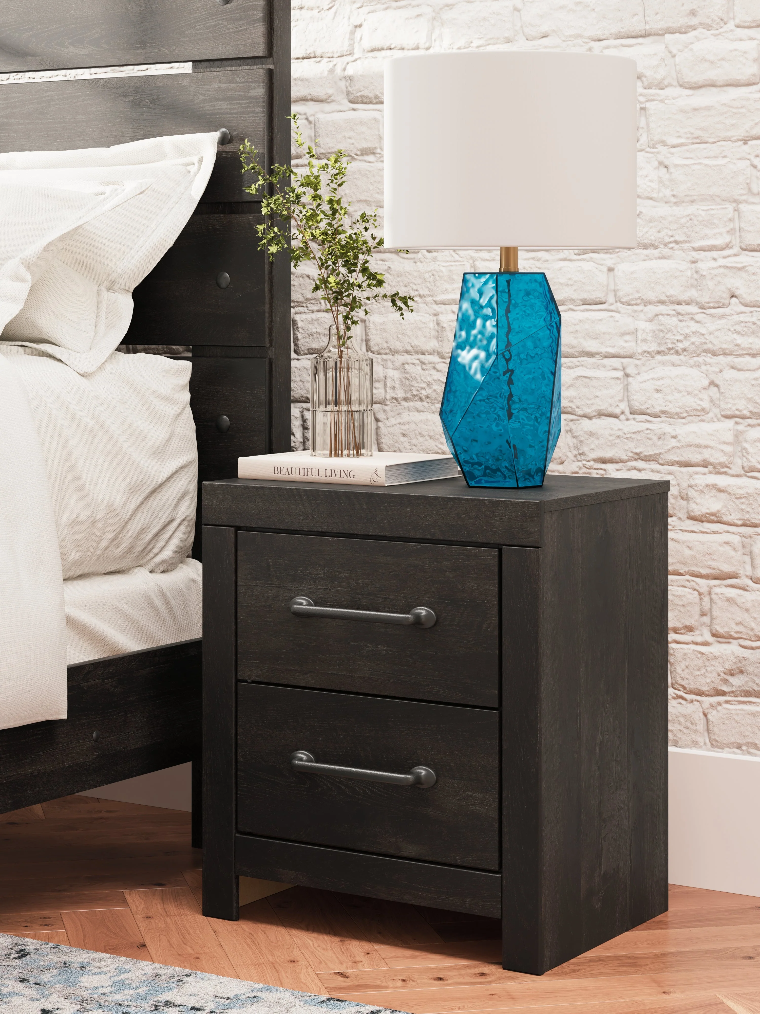 Hollivern Dark Gray Nightstand - Image 2