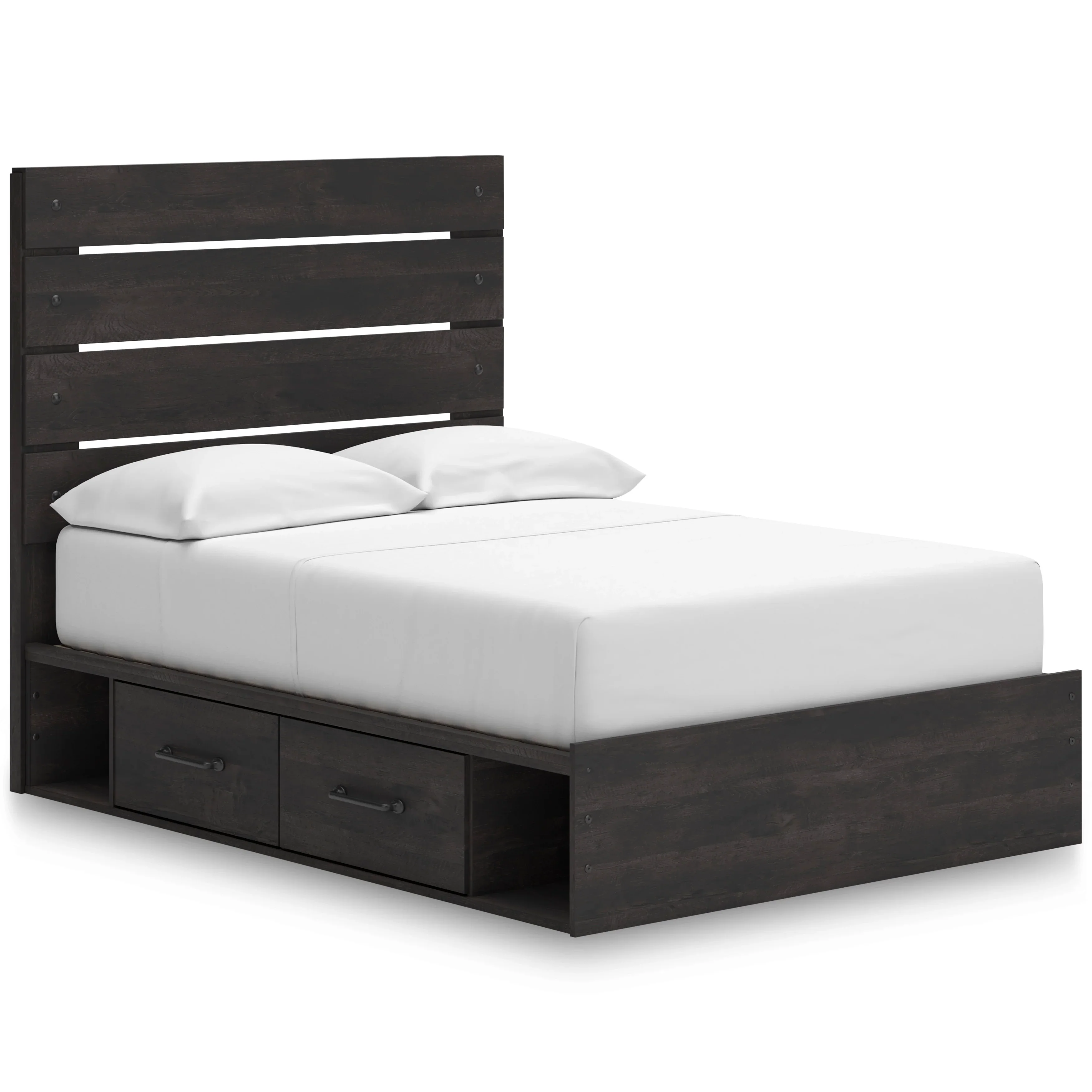Hollivern Dark Gray Queen Panel Bed with Storage - Image 2