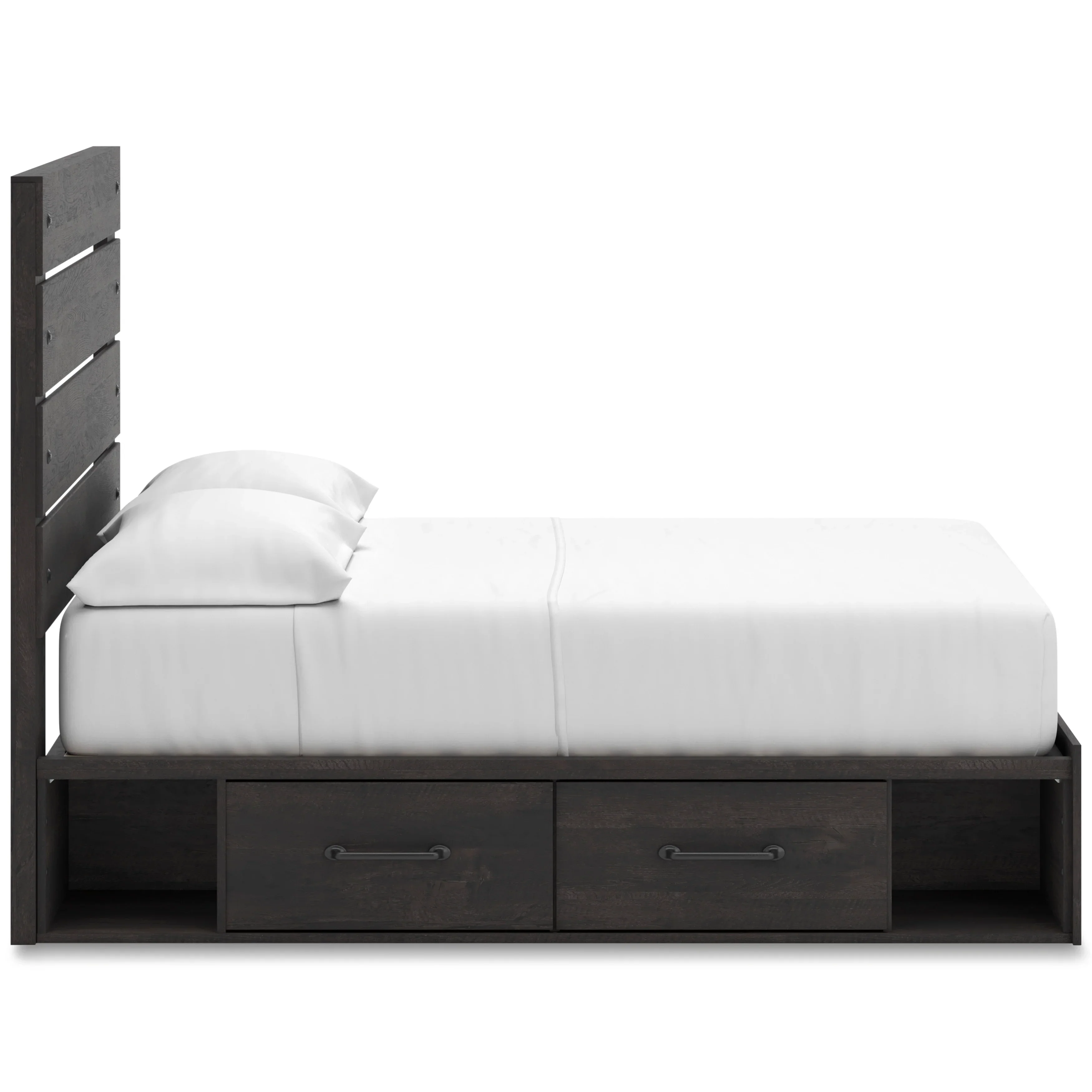 Hollivern Dark Gray Queen Panel Bed with Storage - Image 4