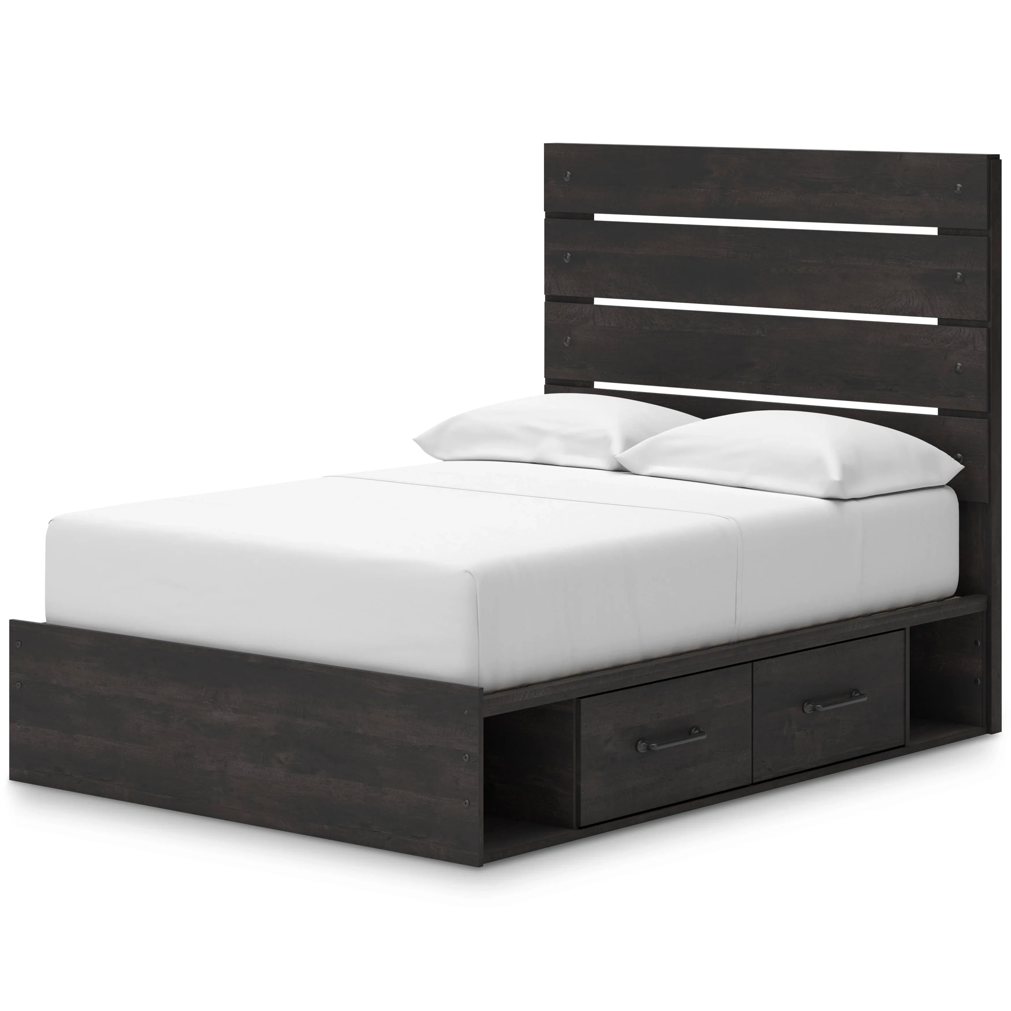 Hollivern Dark Gray Queen Panel Bed with Two Storage - Image 2