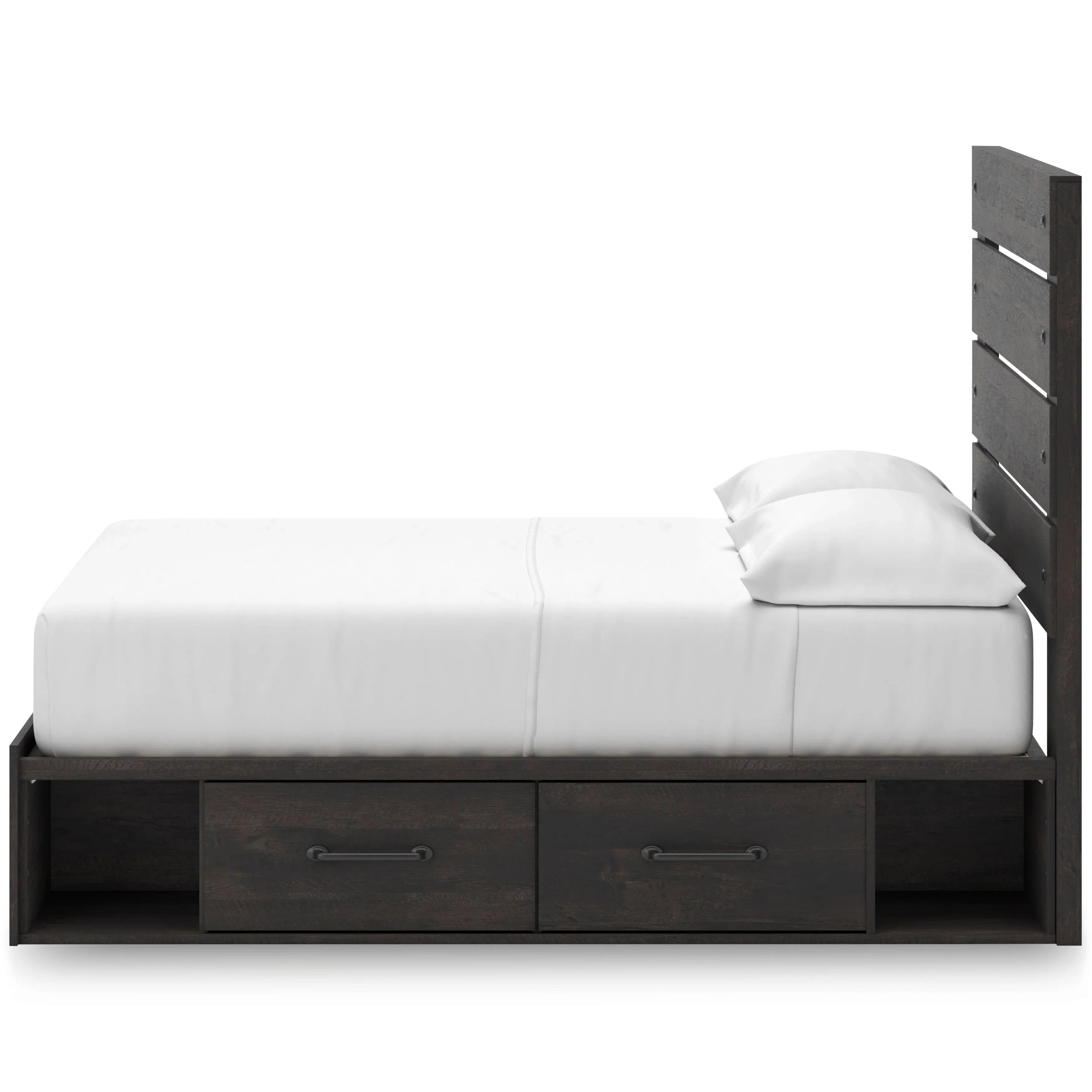 Hollivern Dark Gray Queen Panel Bed with Two Storage - Image 4