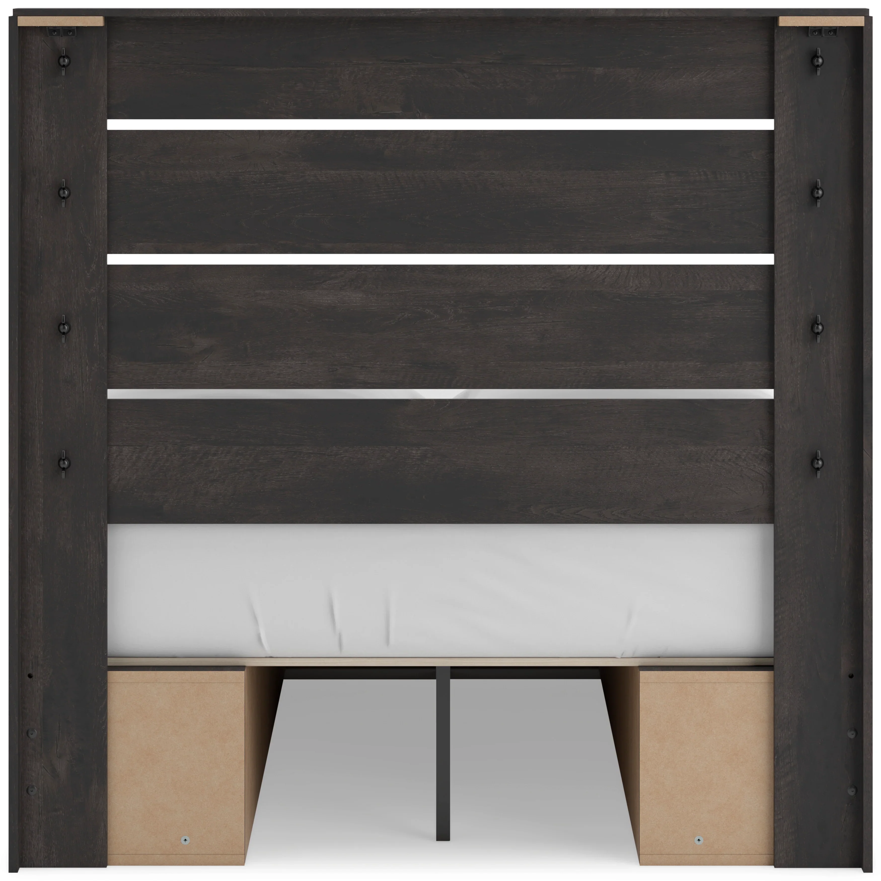 Hollivern Dark Gray Queen Panel Bed with Two Storage - Image 5