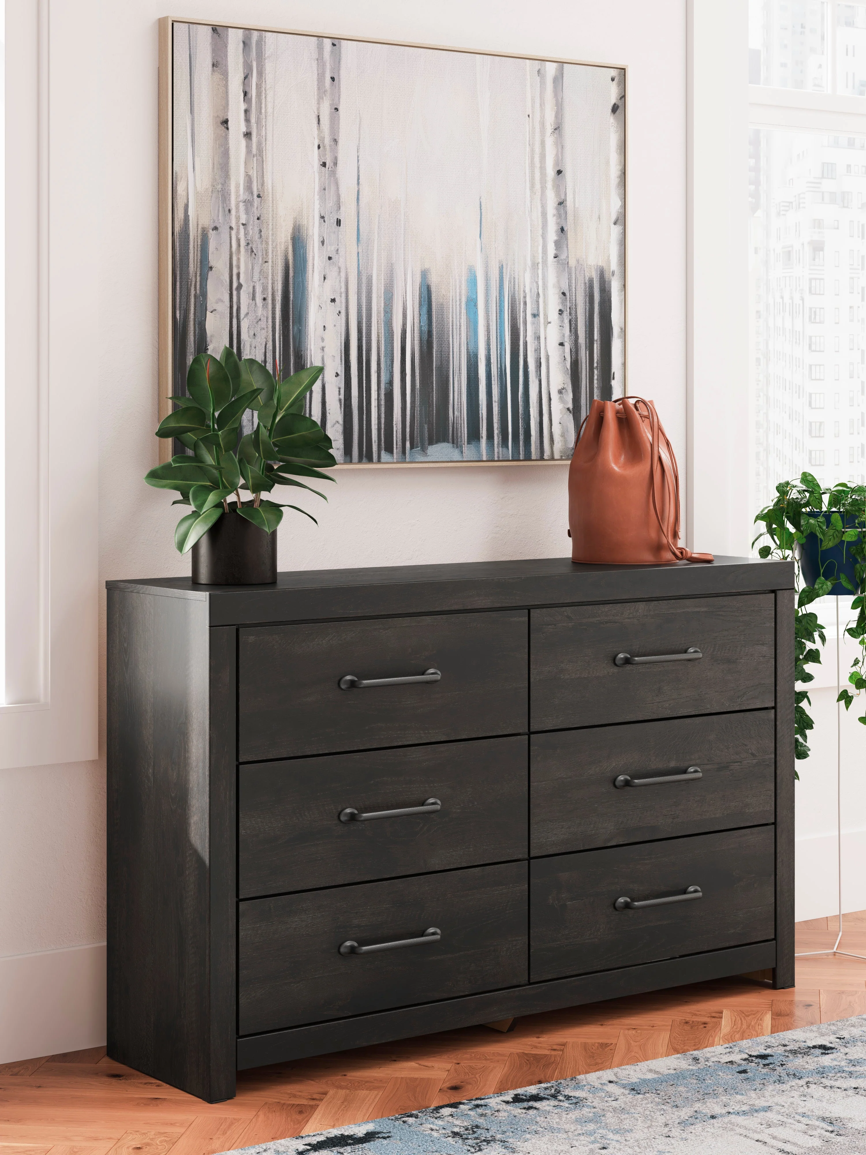 Hollivern Dark Gray Storage Panel Bedroom Set with 2 One-Side Drawers - Image 14