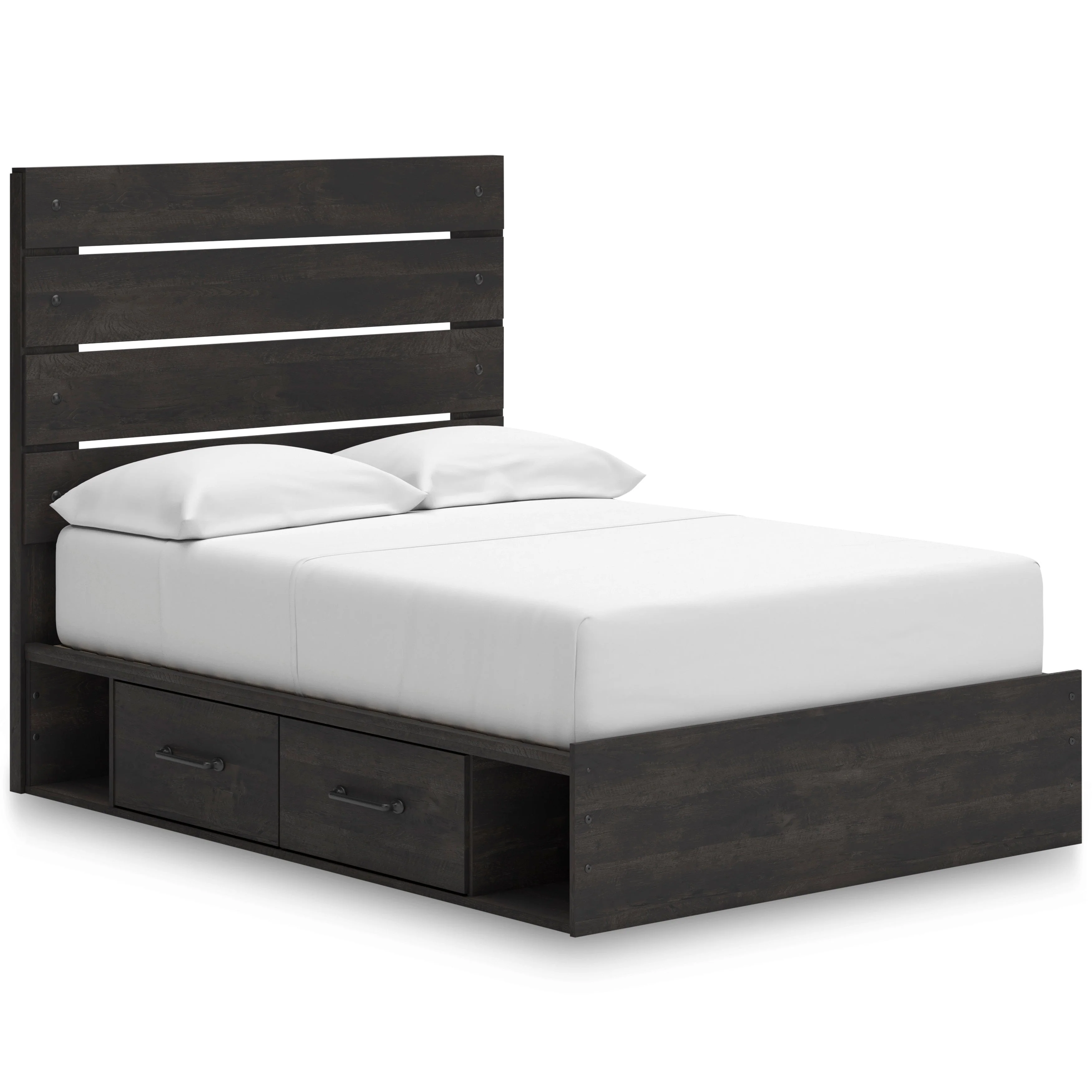 Hollivern Dark Gray Storage Panel Bedroom Set with 2 One-Side Drawers - Image 2
