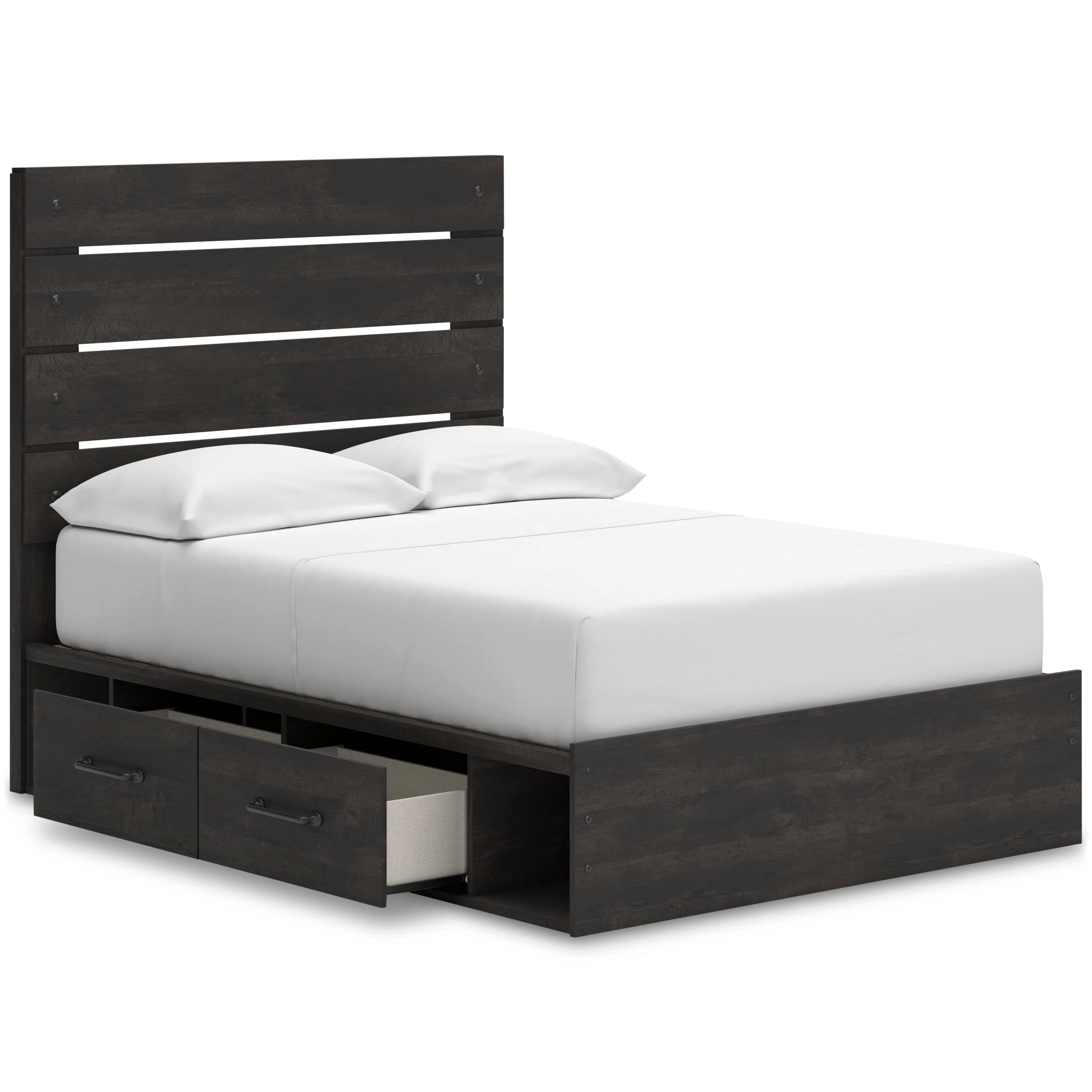 Hollivern Dark Gray Storage Panel Bedroom Set with 2 One-Side Drawers - Image 4