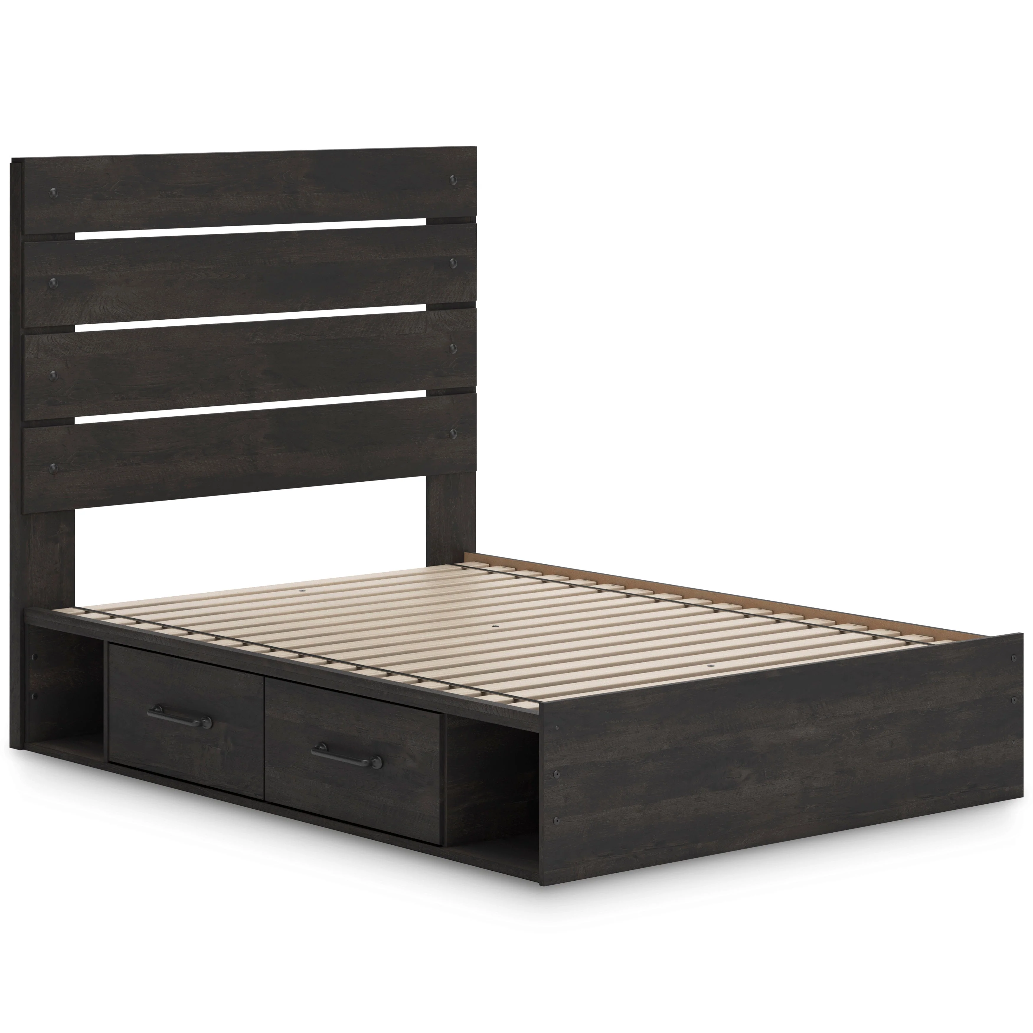 Hollivern Dark Gray Storage Panel Bedroom Set with 2 One-Side Drawers - Image 7