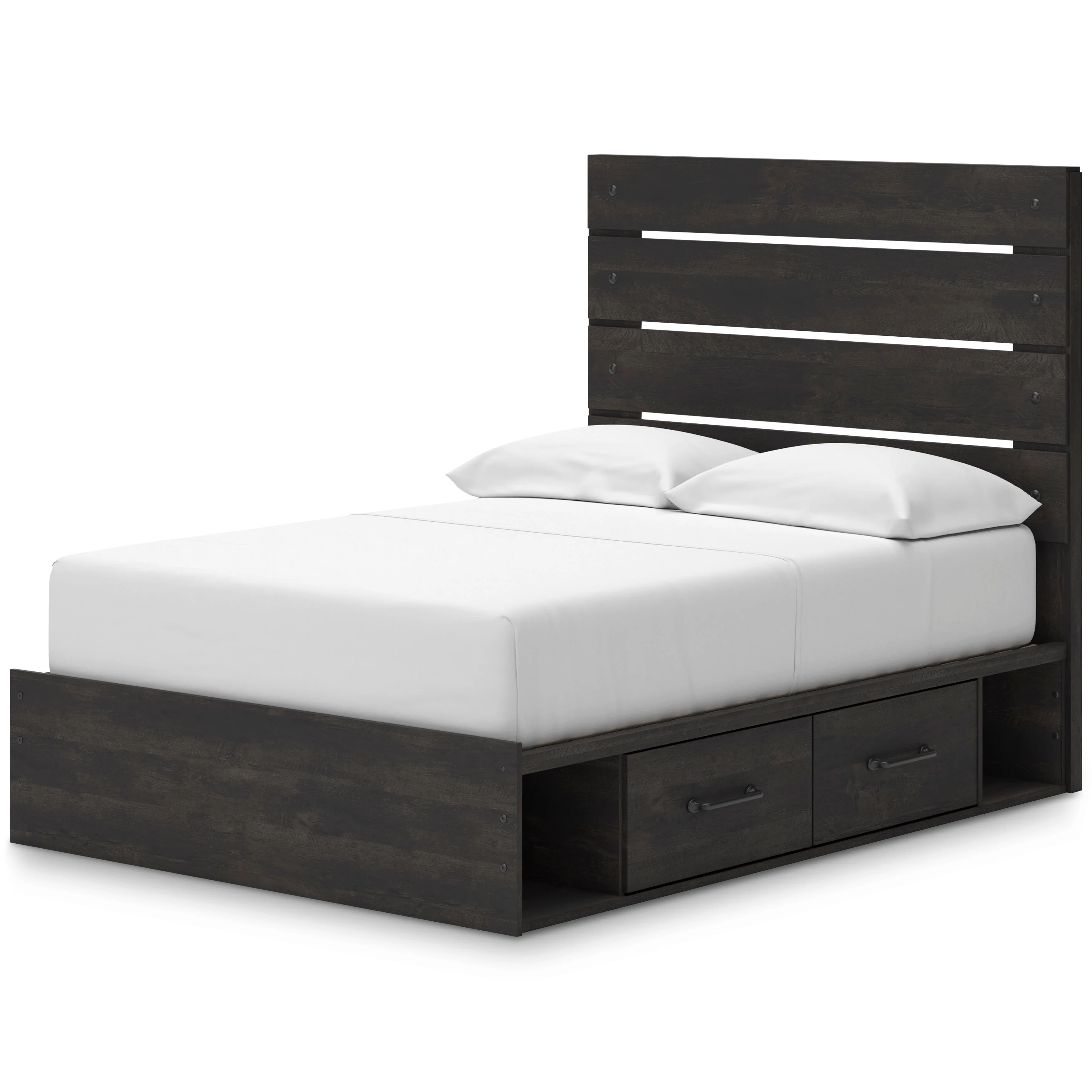 Hollivern Dark Gray Storage Panel Bedroom Set with 4 Side Drawers - Image 3
