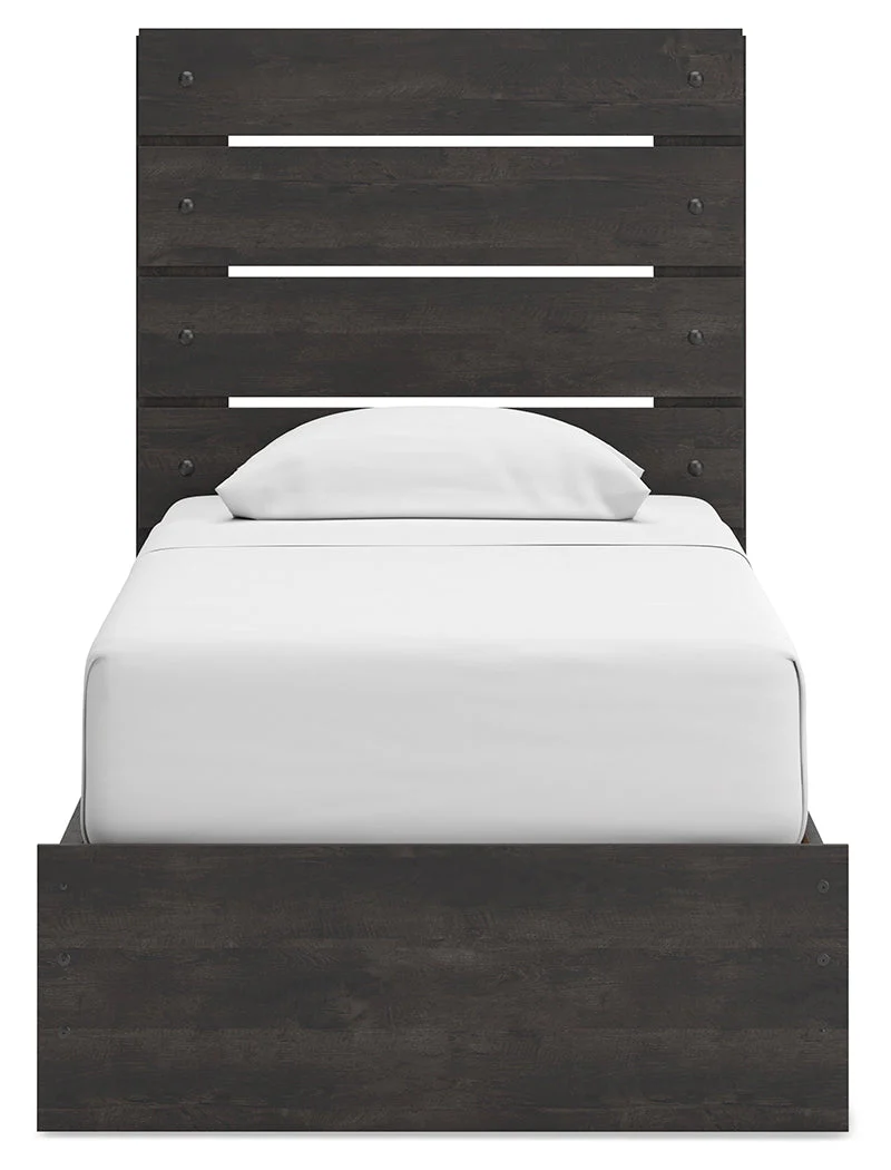 Hollivern Dark Gray Twin Panel Bed with Storage - Image 6