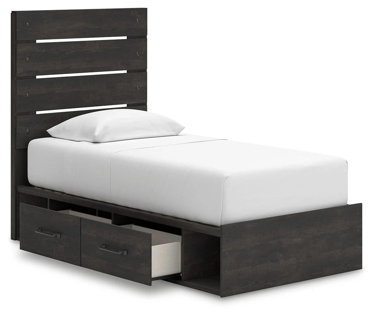 Hollivern Dark Gray Twin Panel Storage Bed - Image 5