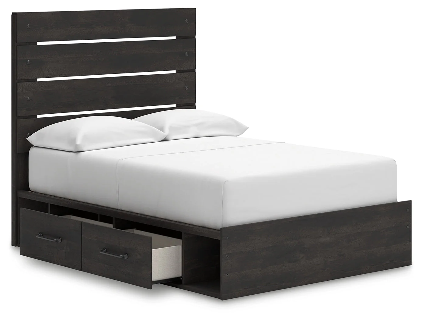 Hollivern Full Panel Bed with Storage with Mirrored Dresser and Chest in Dark Gray - Image 20