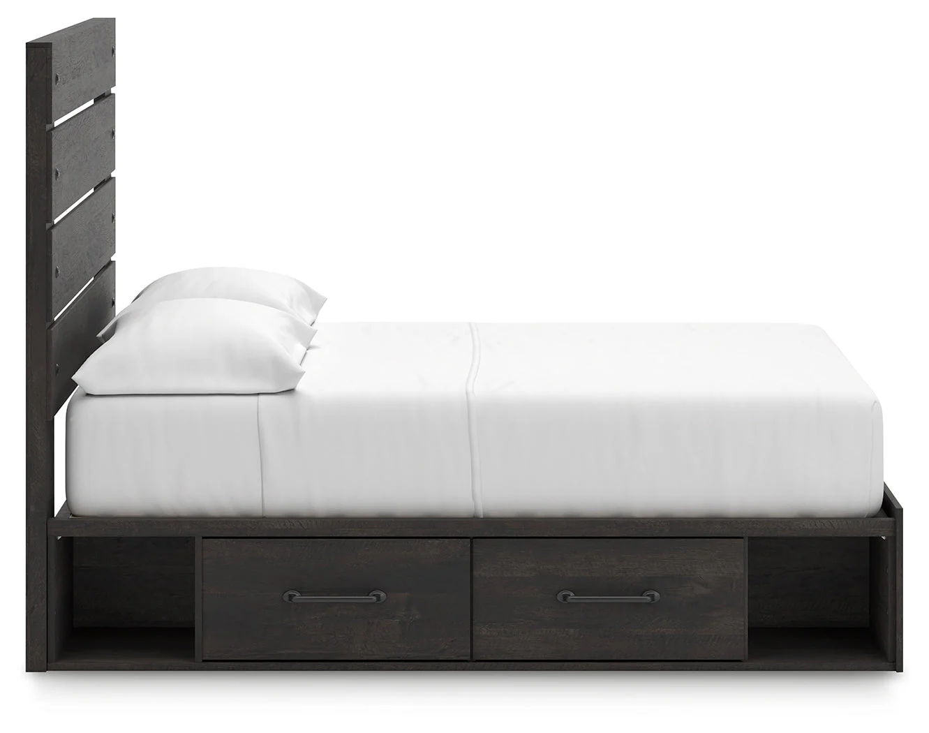 Hollivern Full Panel Bed with Storage with Mirrored Dresser and Chest in Dark Gray - Image 21