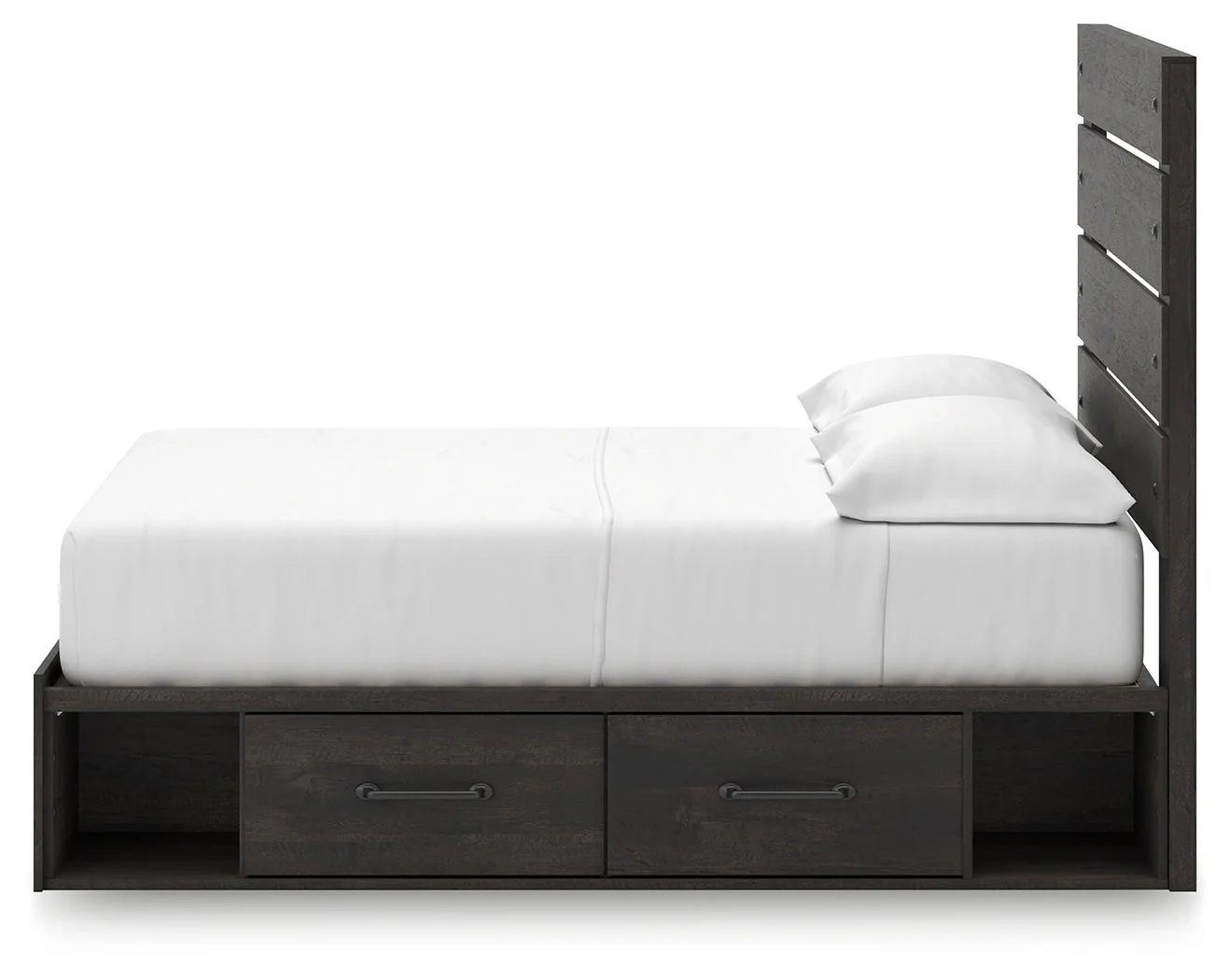 Hollivern Full Panel Bed with Storage with Mirrored Dresser and Chest in Dark Gray - Image 23