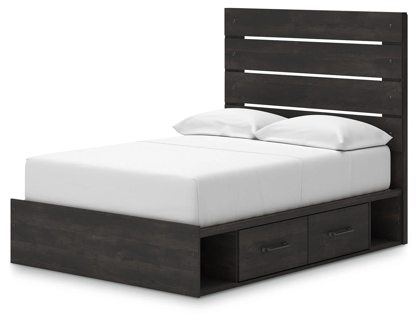 Hollivern Full Panel Bed with Storage with Mirrored Dresser and Chest in Dark Gray - Image 24