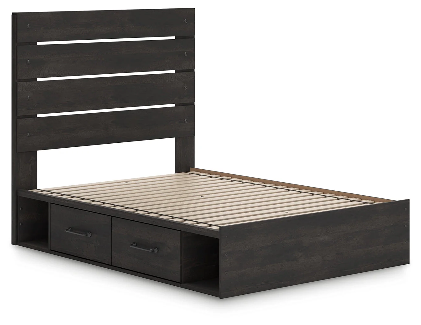 Hollivern Full Panel Bed with Storage with Mirrored Dresser and Chest in Dark Gray - Image 26