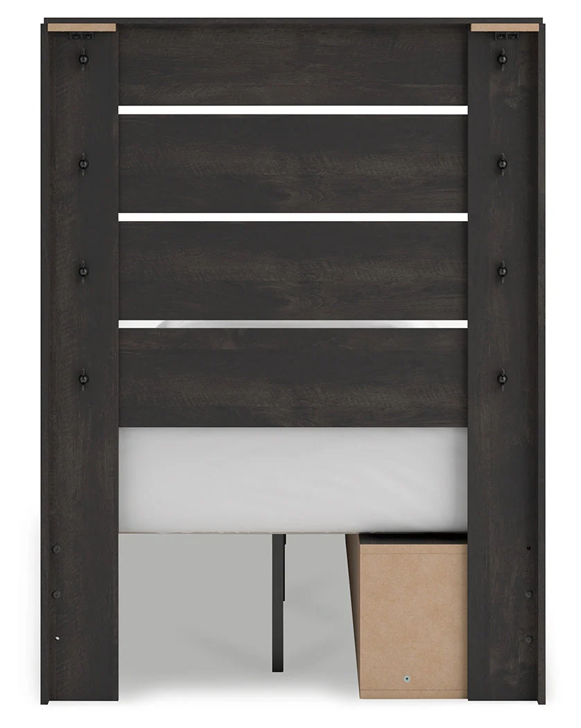 Hollivern Twin Panel Storage Bed with Mirrored Dresser and Chest in Dark Gray - Image 22